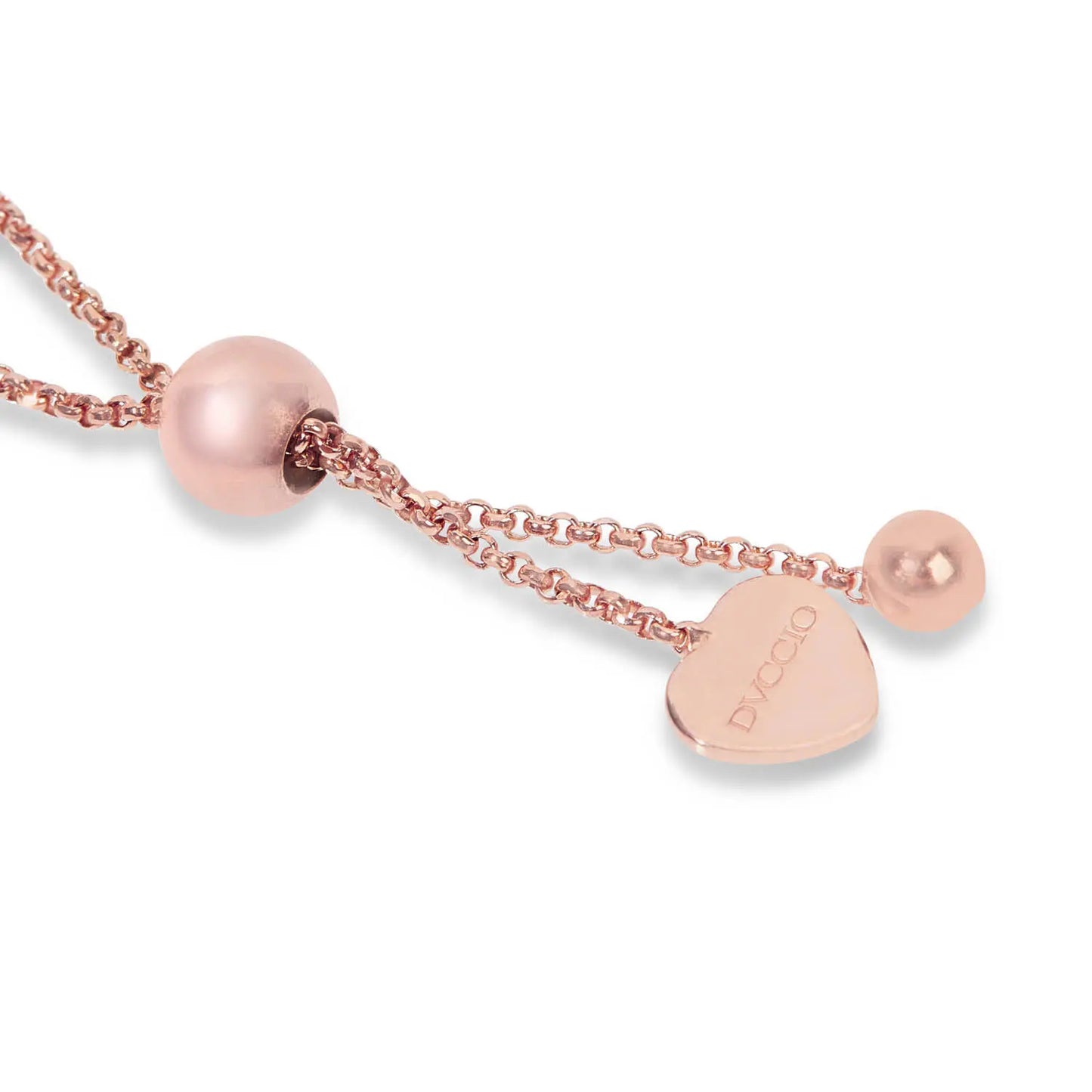 Bracciale Grace in argento 925 placcatura in oro rosa con perle e lettera pendente