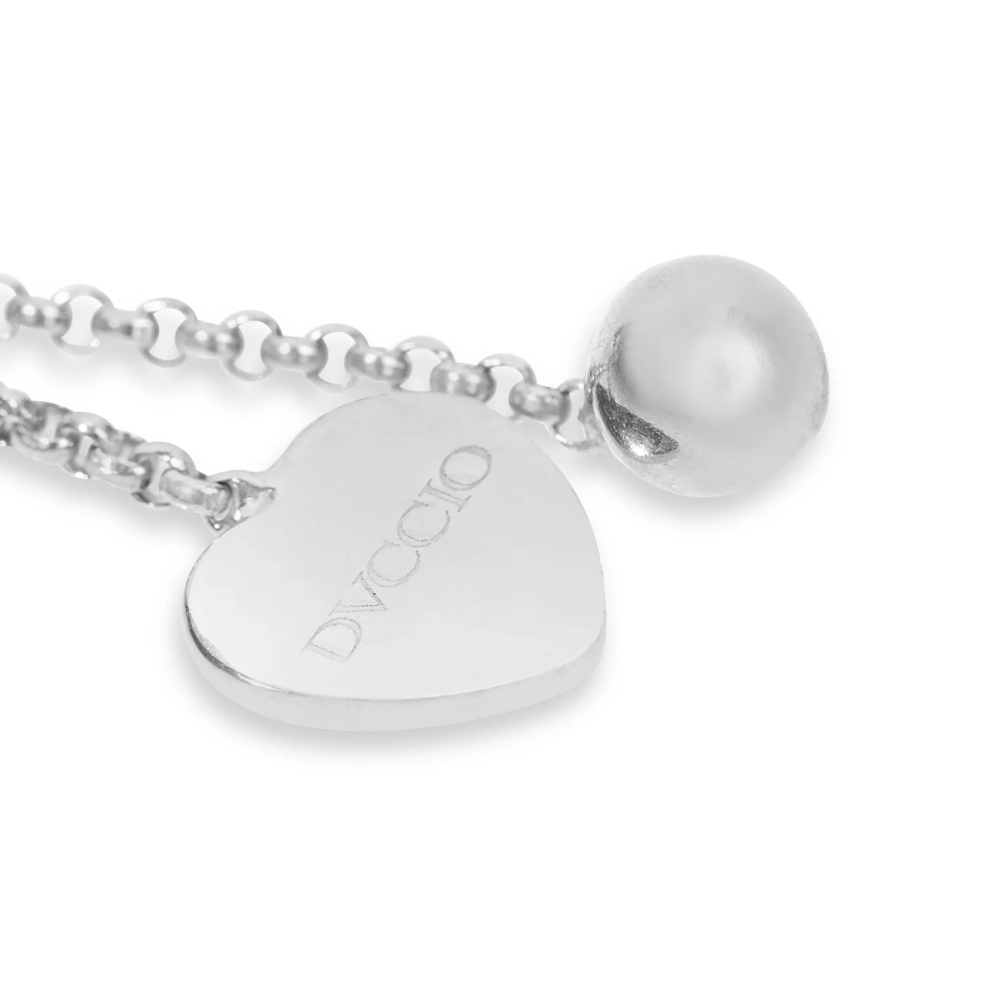 Girocollo Grace in argento 925 placcatura in oro bianco con perle e lettera pendente