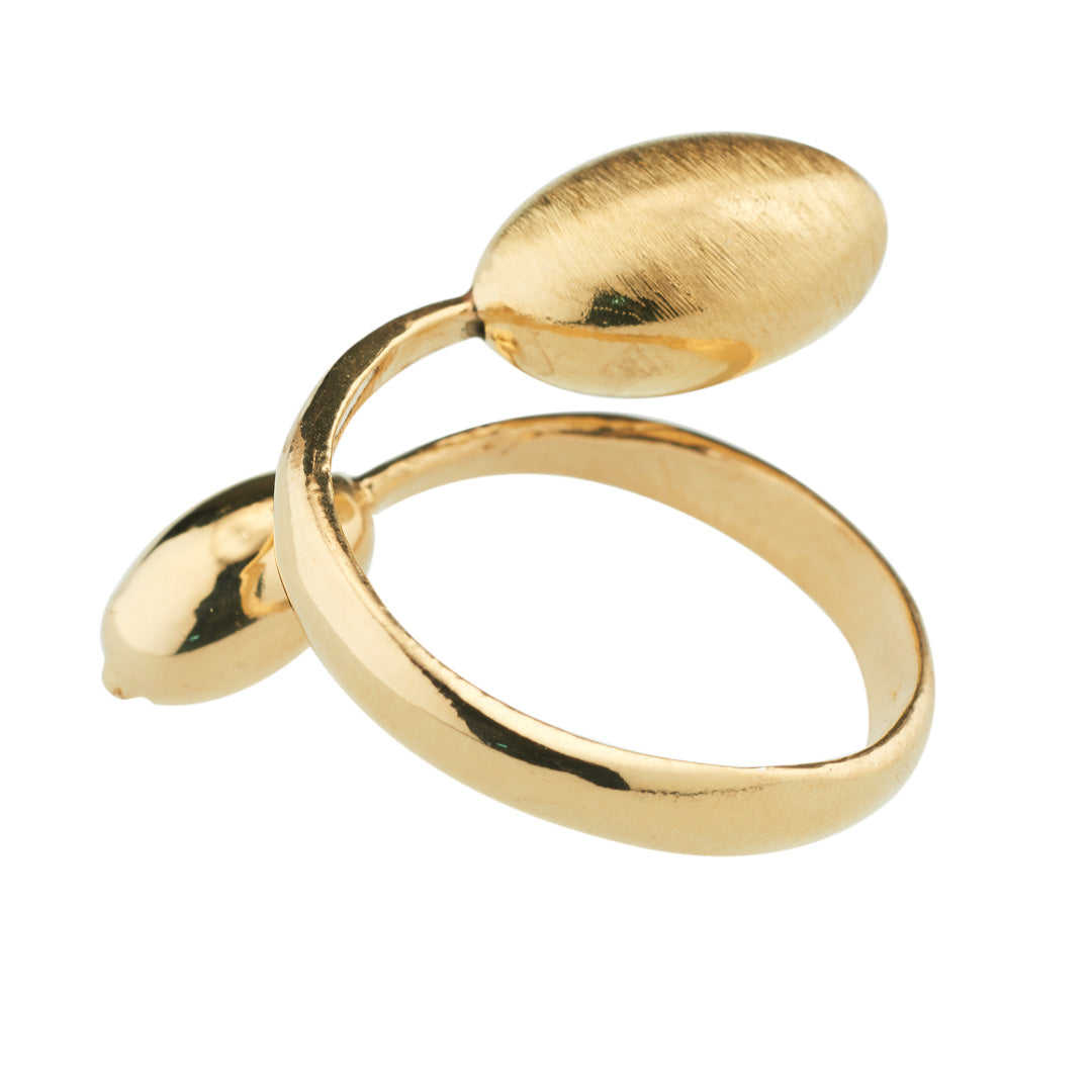 SABA Ring in 925 Silver Laminated with 24KT Gold and Ovals