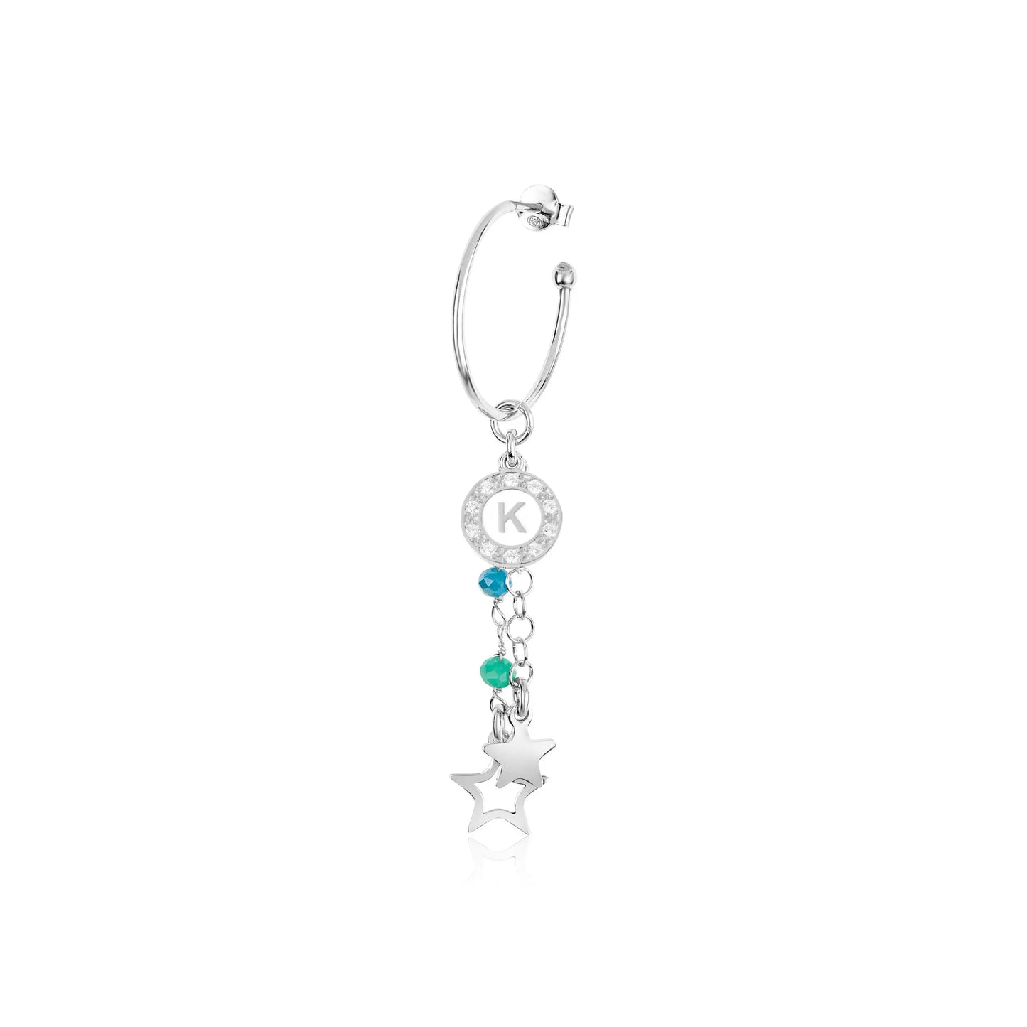 Iris earrings in rhodium-plated 925 silver