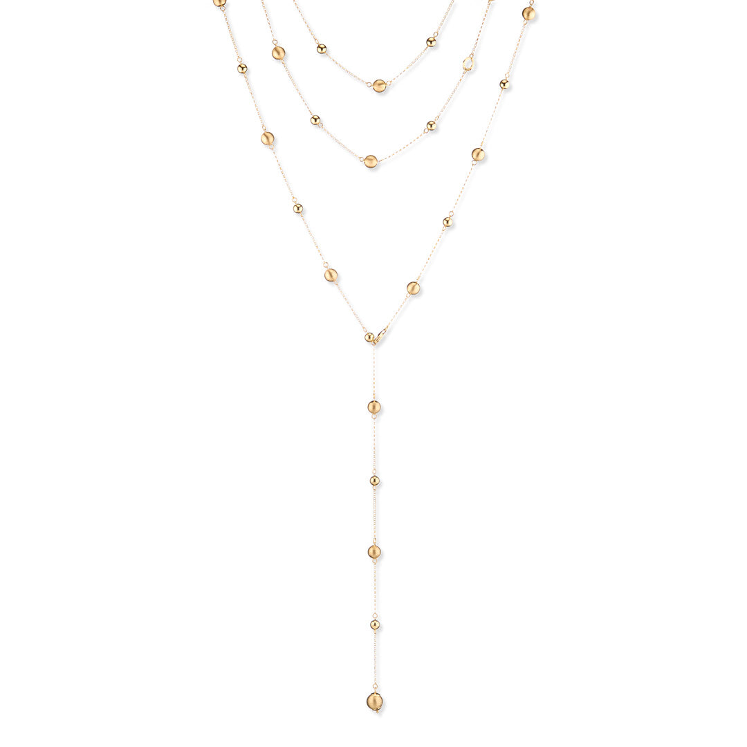 Collana SABA in Argento 925 Laminato Oro 24KT con Sfere Setate – Lusso Italiano