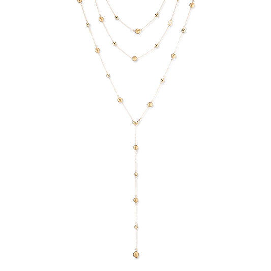 Collana SABA in Argento 925 Placcata in Oro 24 KT a catena pendente con sfere setate.