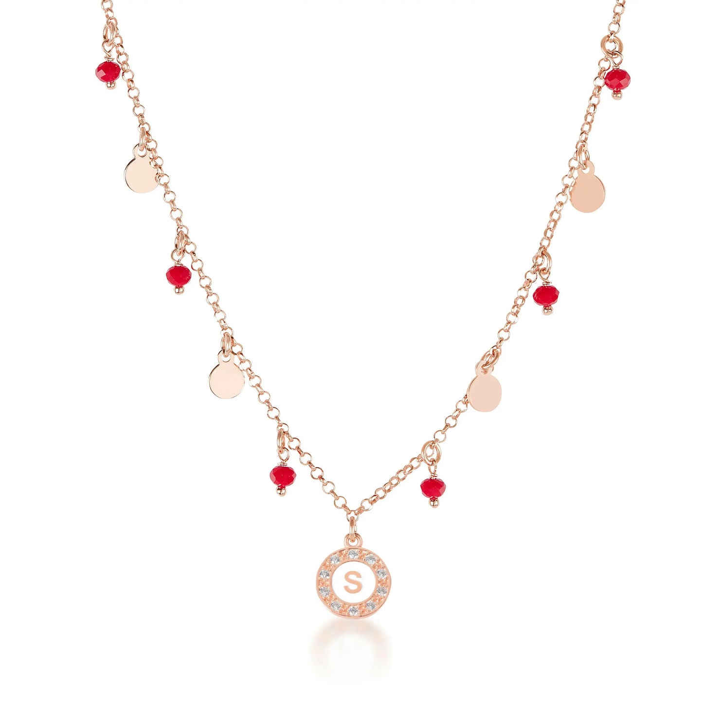 Collana Venere con pietre rosse