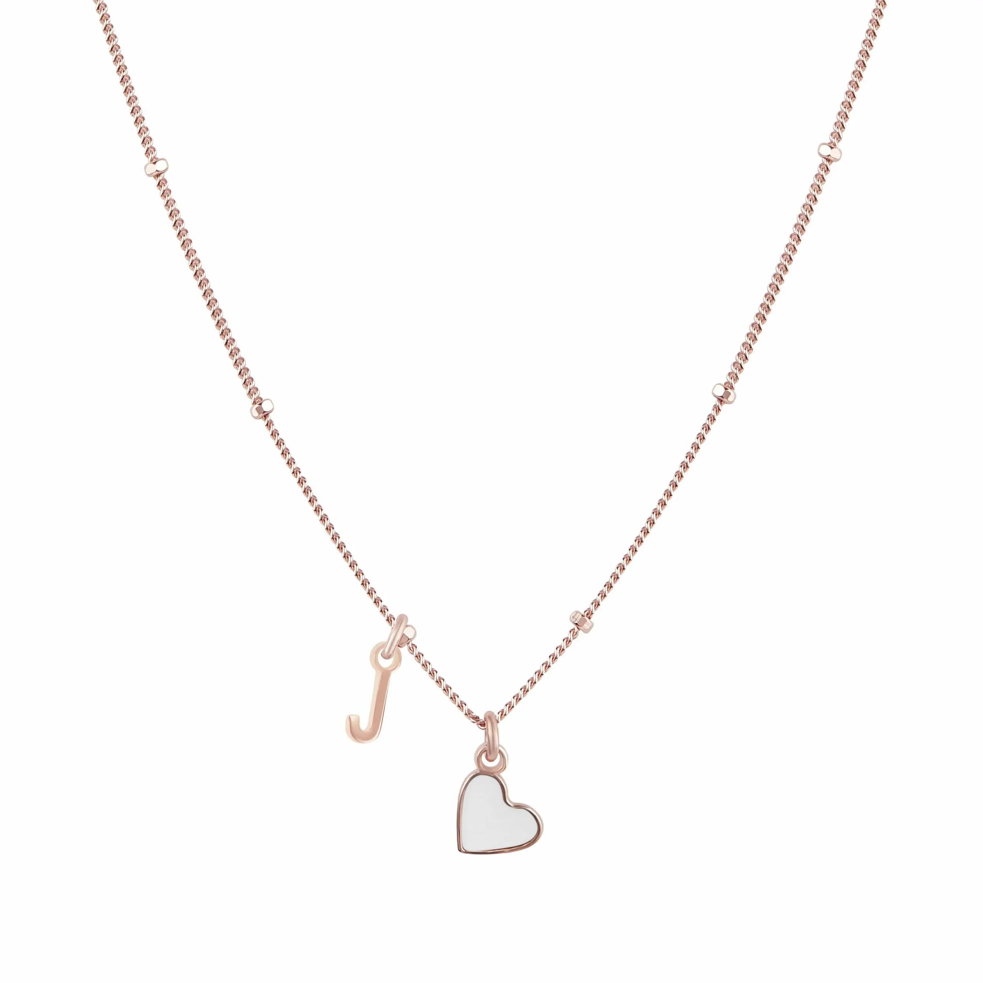 Collana Megghy con cuore bianco e lettera