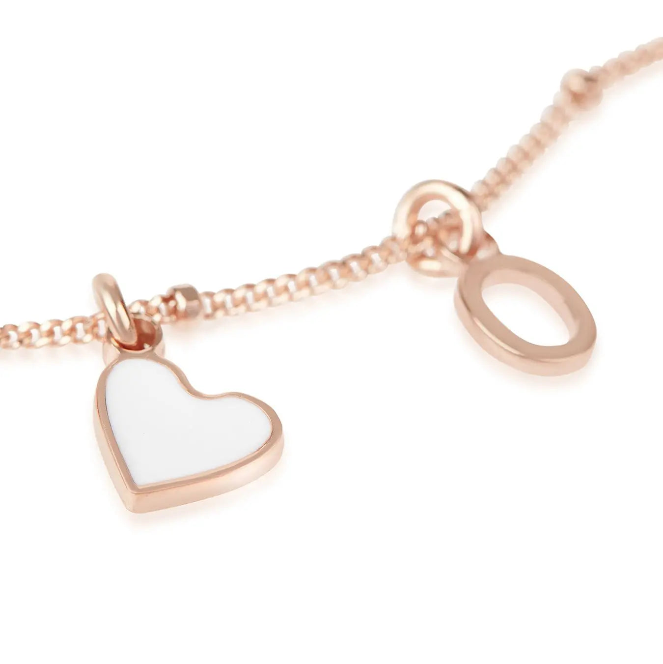 Collana Megghy con cuore bianco e lettera