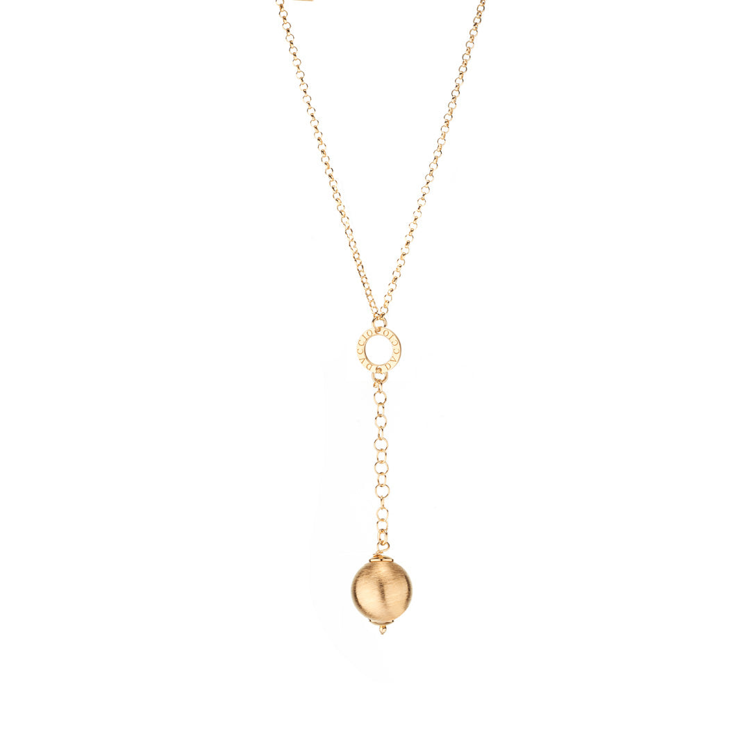 Collana in Argento925 a girocollo con pendente placcata in oro 24 kt