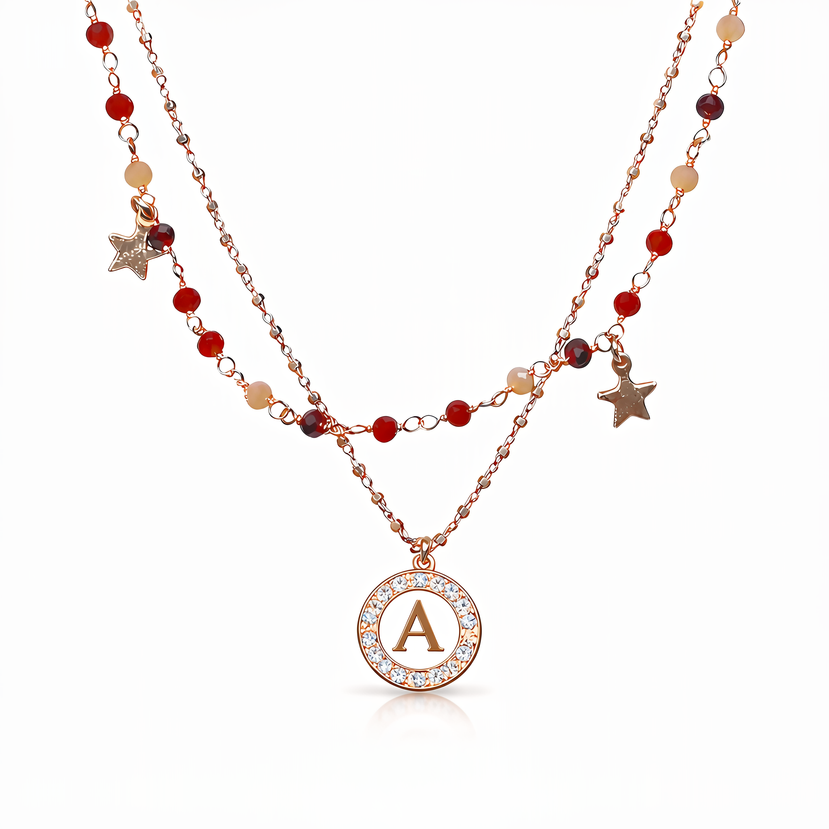 Girocollo in argento con pietre e stelle