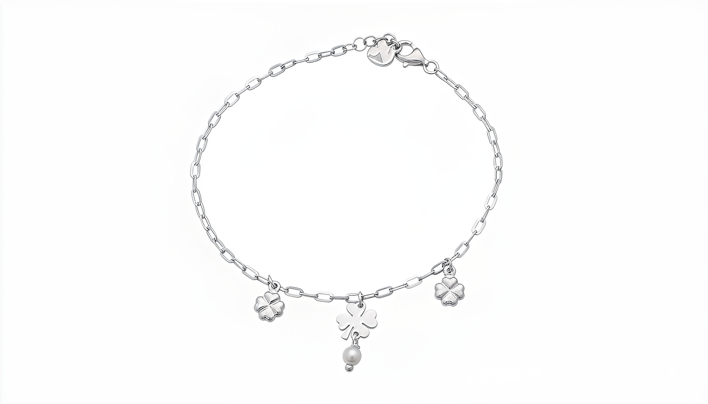Bracciale Lucky Pearl Chérie in Argento 925 Laminato in Oro 24KT