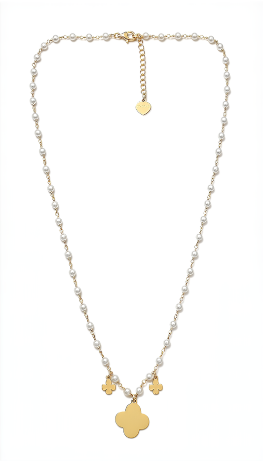 Collana Fior di Perla DVCCIO in Argento 925 Laminato Oro 24KT