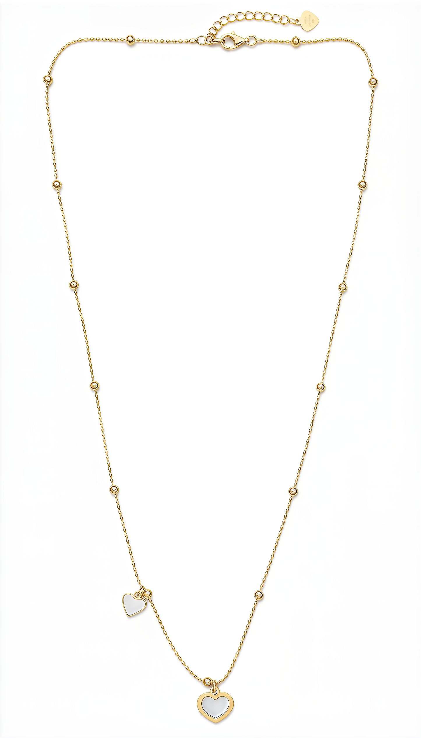 Collana Cuore Lunga in Argento 925 Laminato in Oro 24KT
