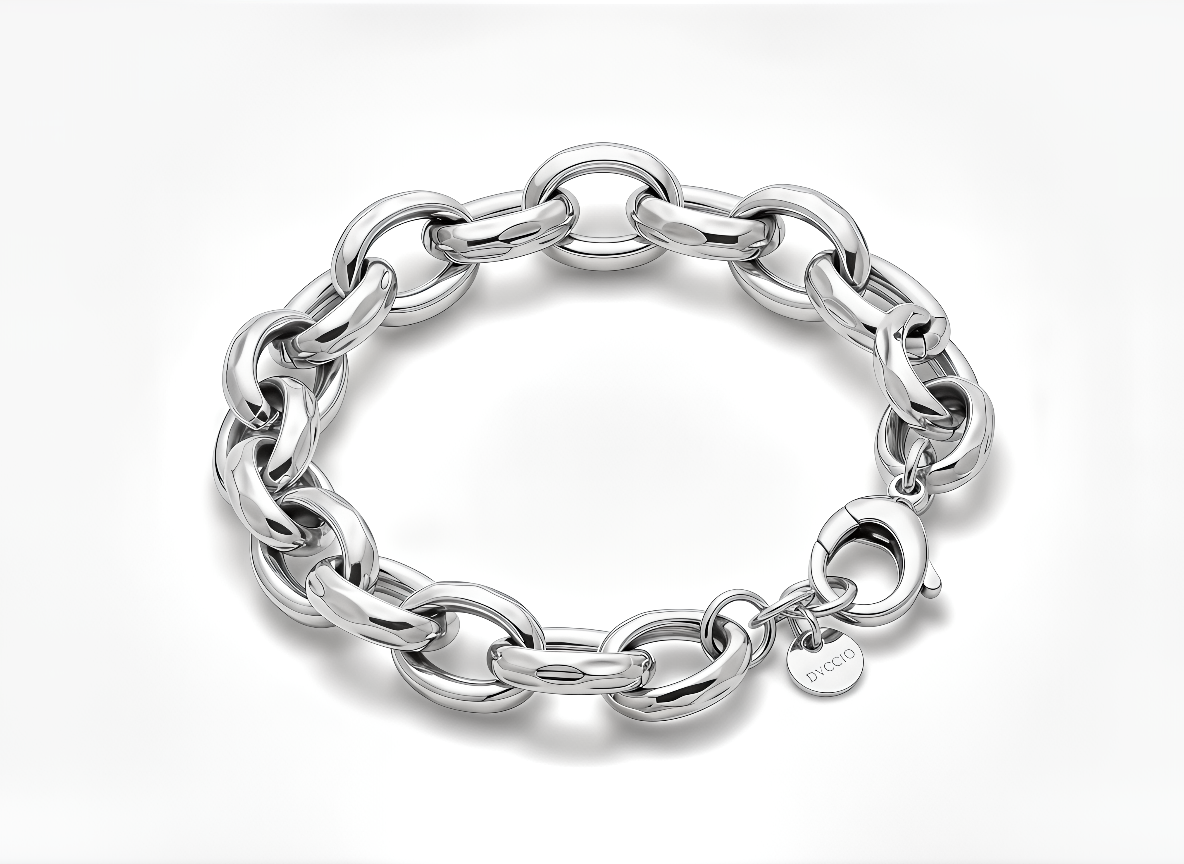 Bracciale a Catena Intrecciata Dubai Argento 925 Placcata Oro 24KT