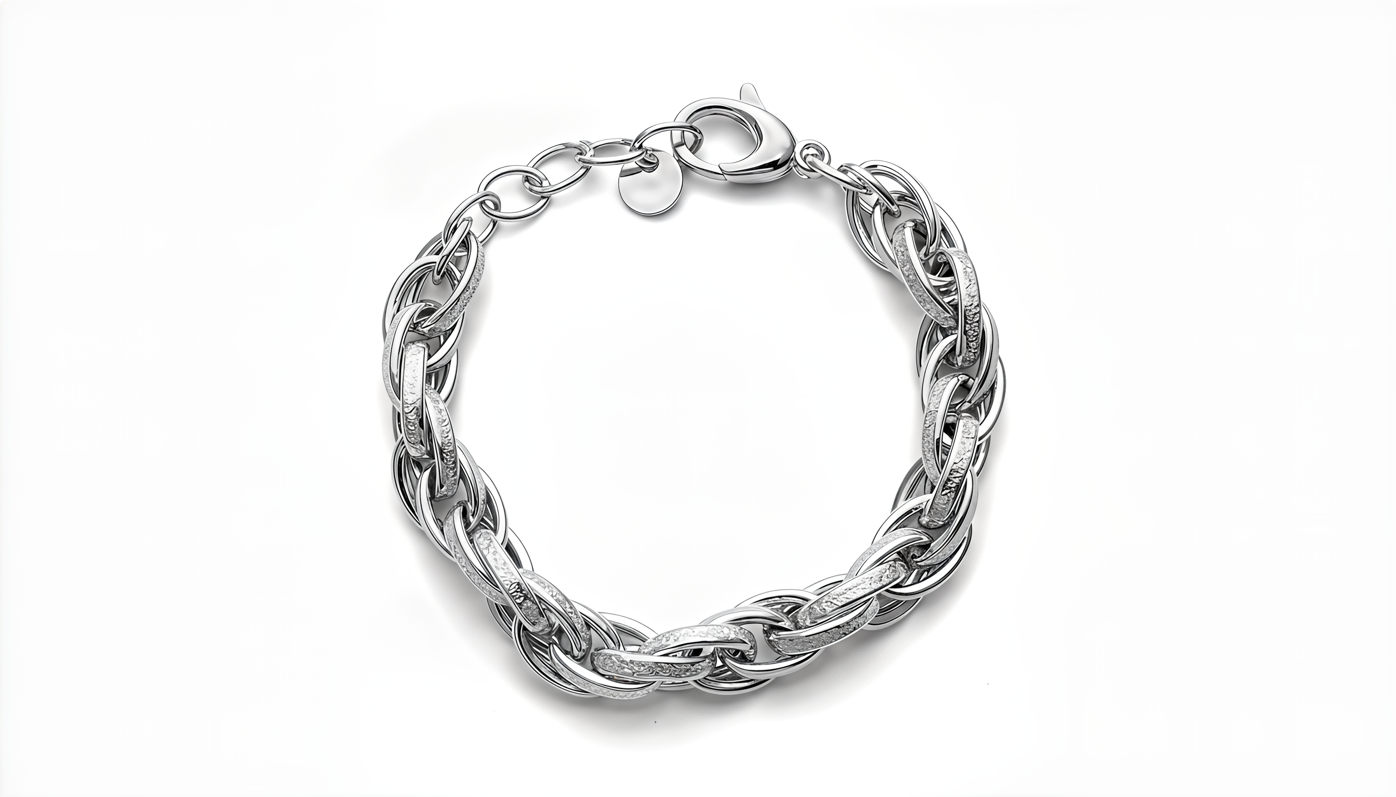 Bracciale a Catena Intrecciata Dubai Argento 925 Placcata Oro 24KT