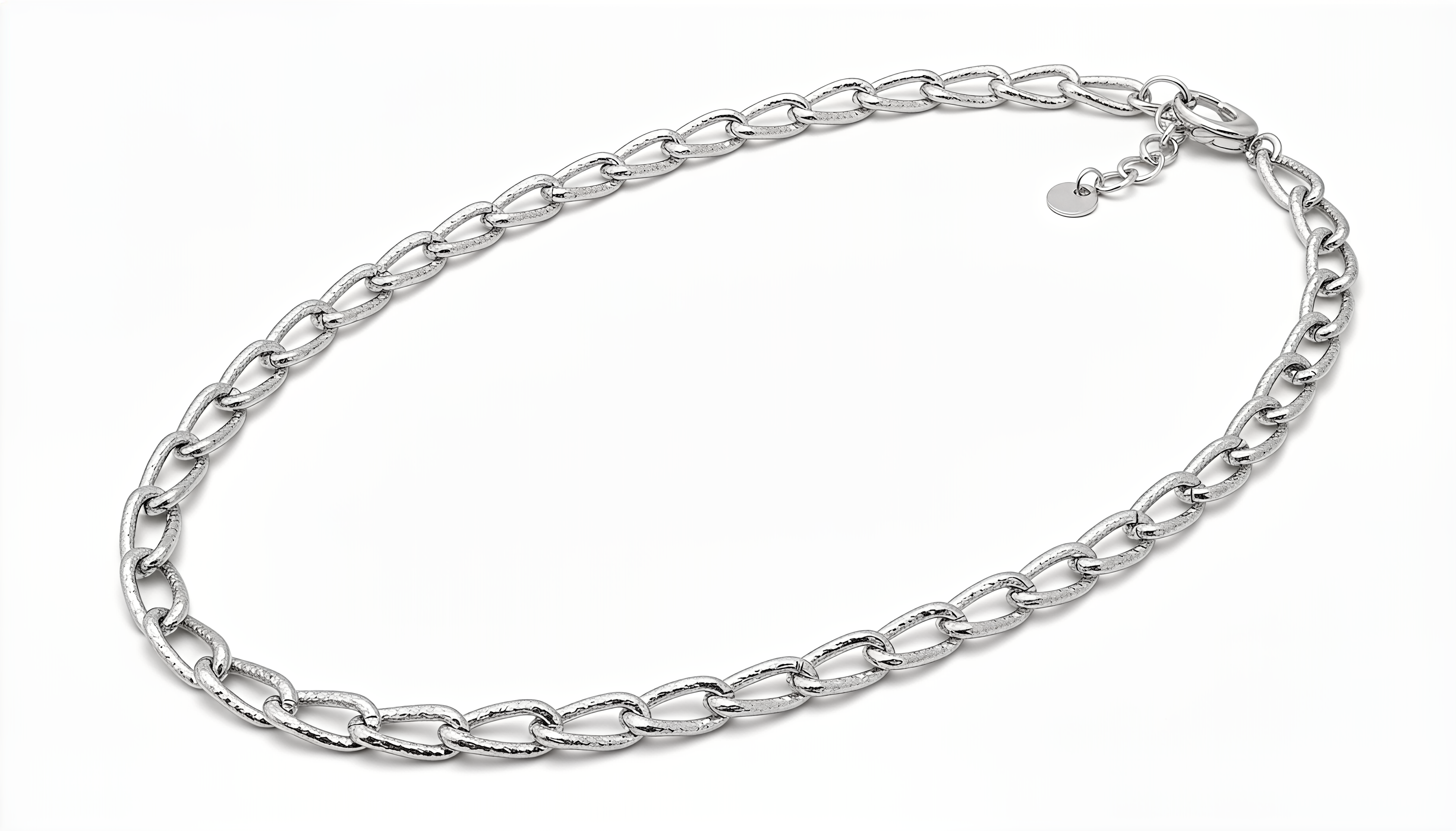 24KT Gold Plated 925 Silver Dubai Oval Chain Necklace
