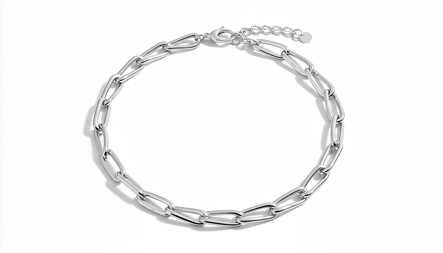 Collana a Catena Ovale DVCCIO in Argento 925 Laminato Oro 24KT