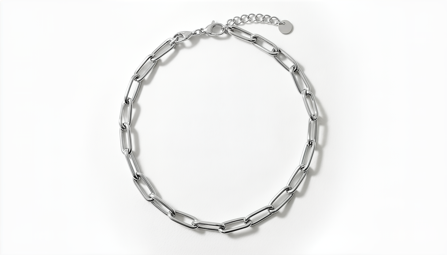 Collana a Catena Ovale DVCCIO in Argento 925 Laminato Oro 24KT