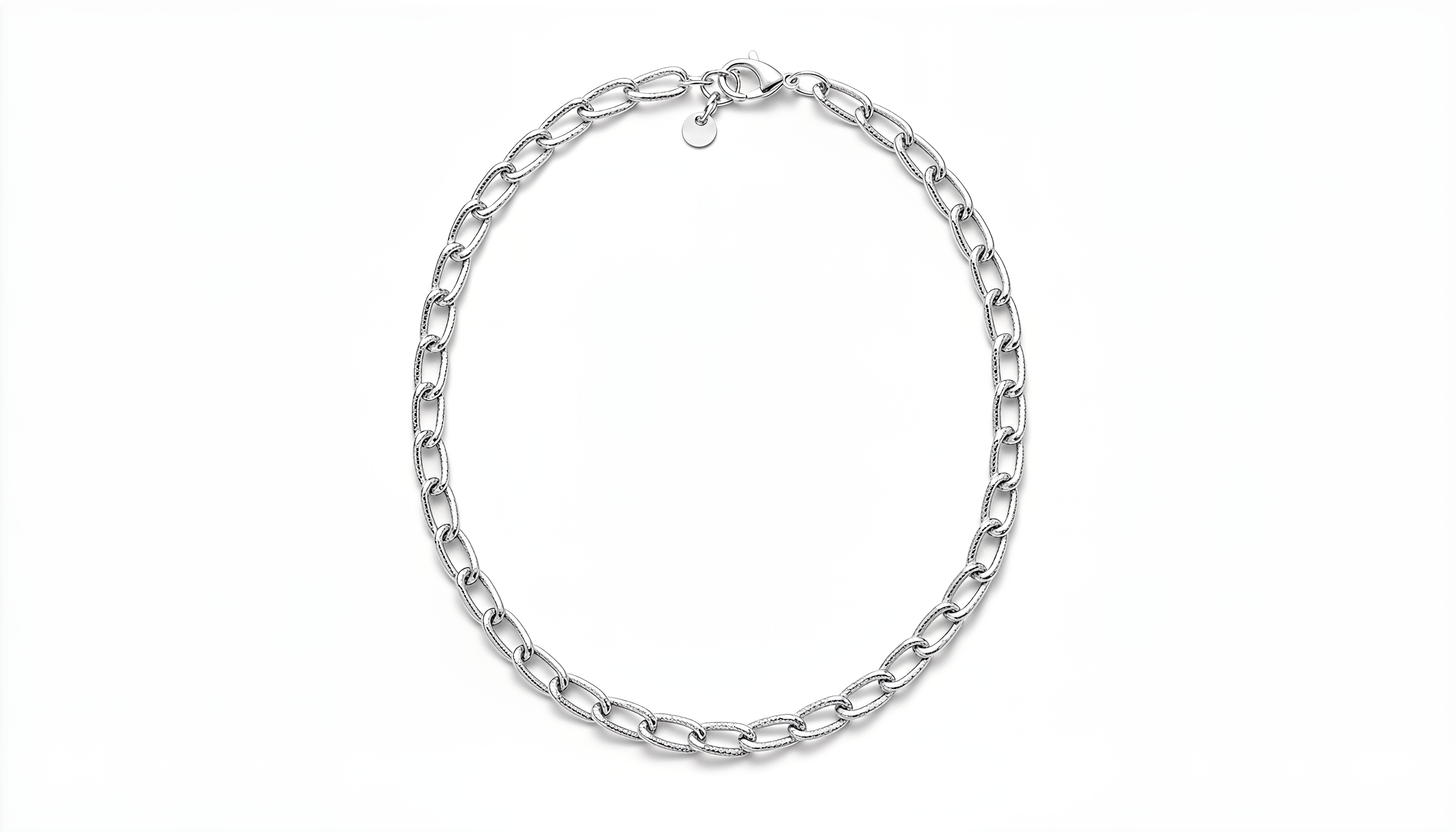 24KT Gold Plated 925 Silver Dubai Oval Chain Necklace