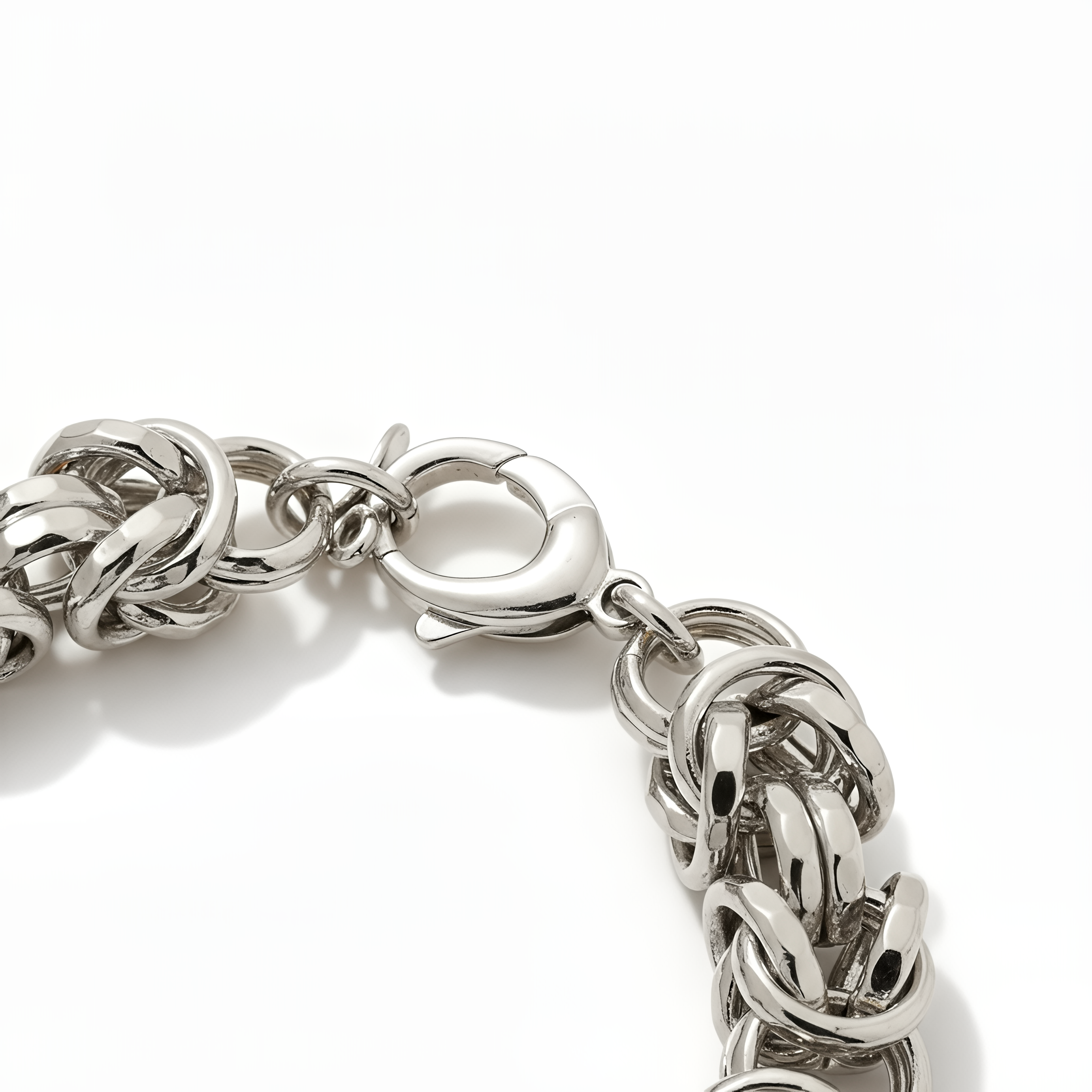 Large Dubai Byzantine Link Bracelet 925 Silver 24KT Gold Plated