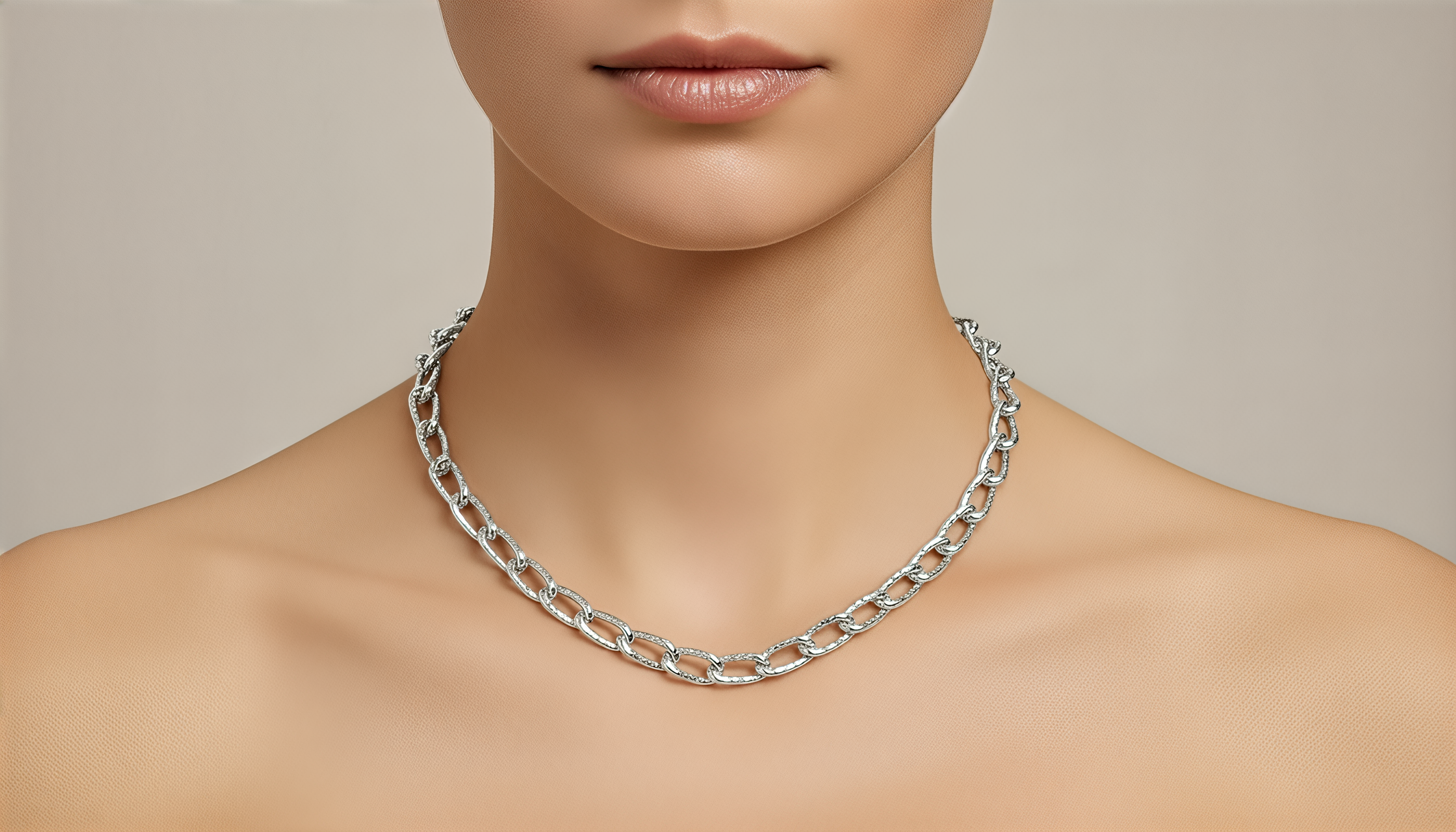 24KT Gold Plated 925 Silver Dubai Oval Chain Necklace