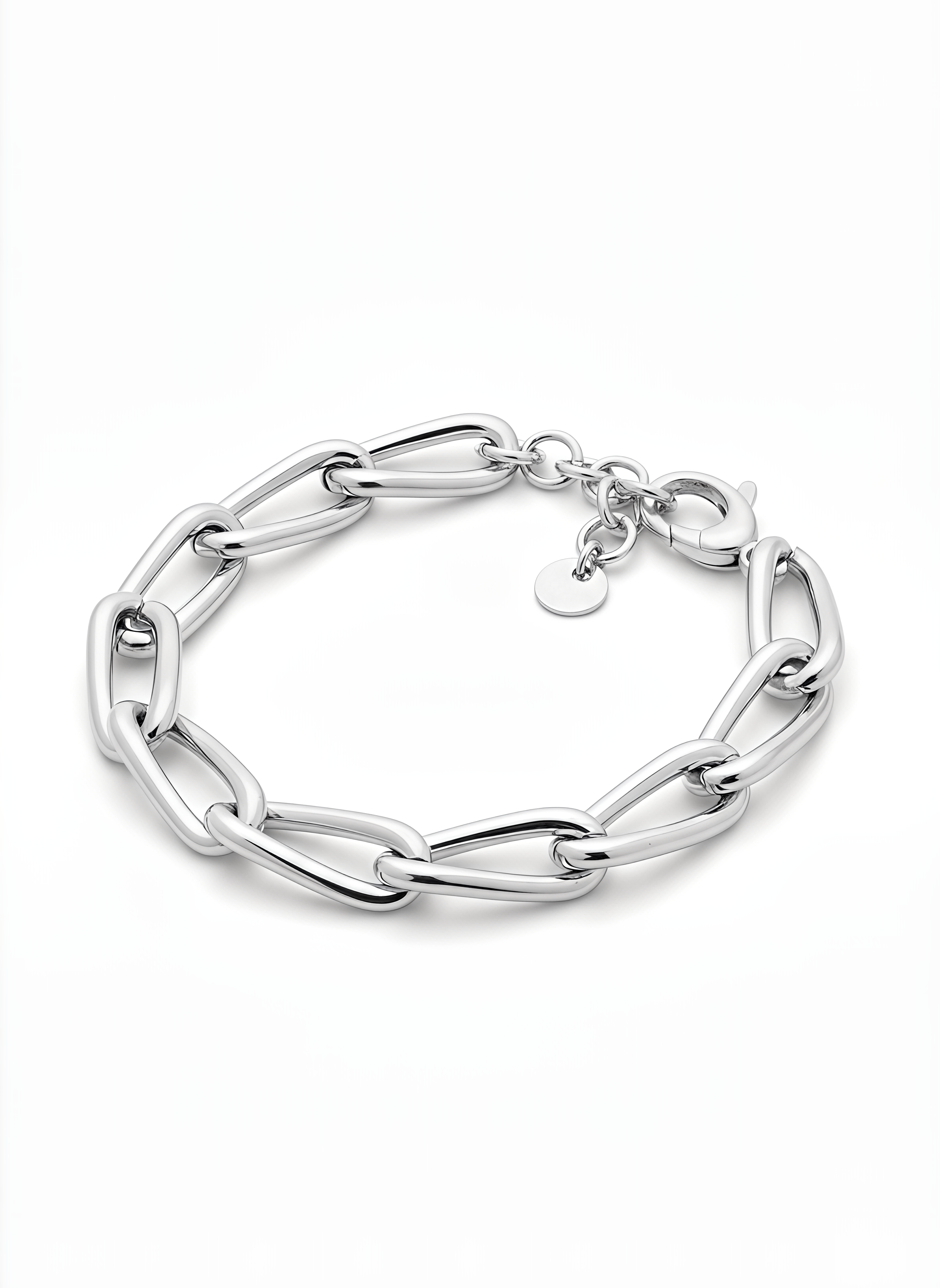 24KT Gold Plated 925 Silver Dubai Oval Chain Bracelet