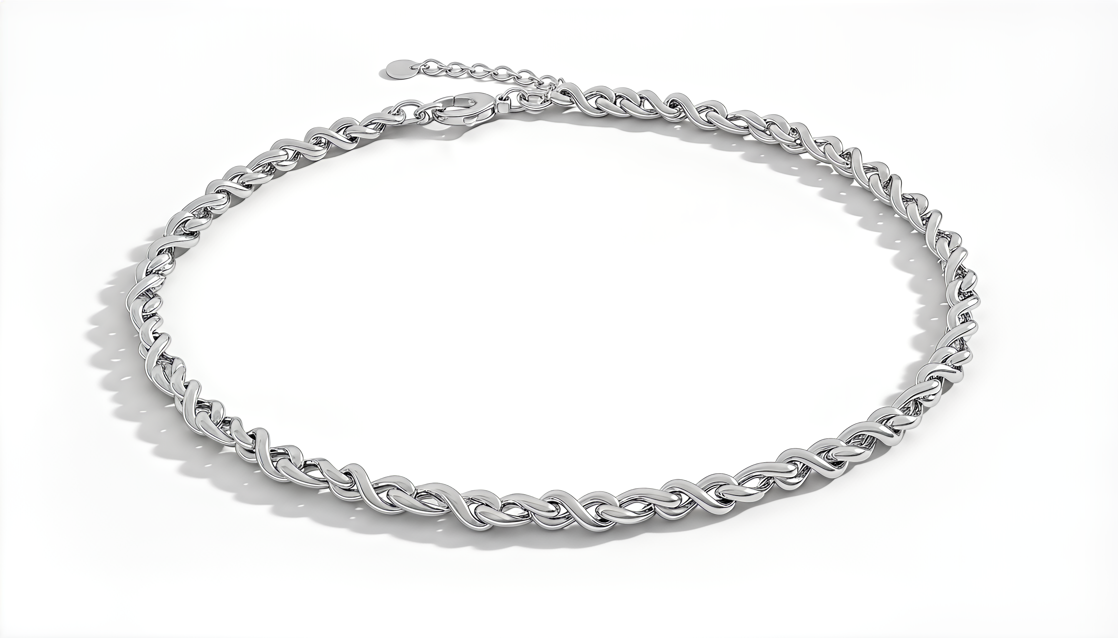 Collana a Maglia Intrecciata Dubai Argento 925 Placcata Oro 24KT