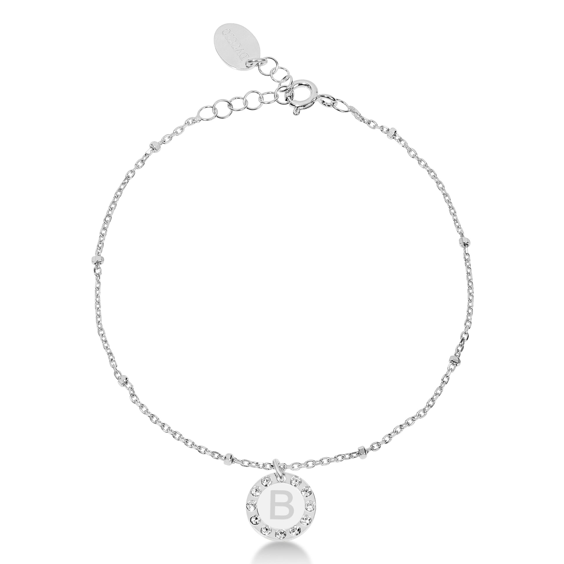 Bracciale morbido Dvccio pendente rodio iniziale B