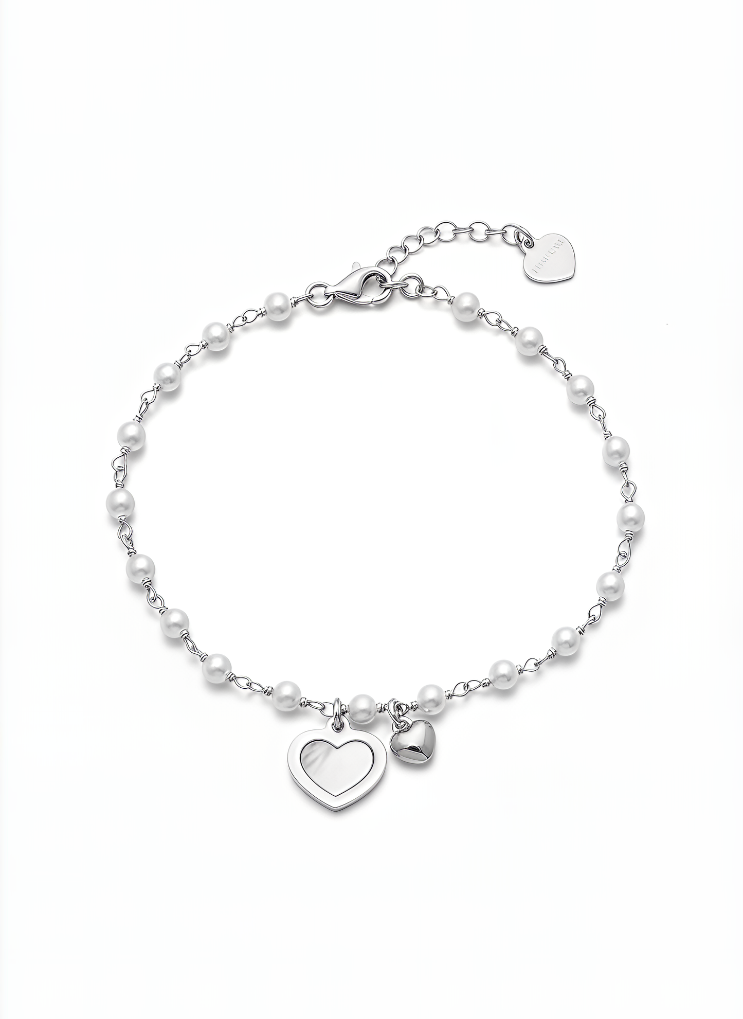 Bracciale Cuore VIBES in Argento 925 Laminato in Oro 24KT con Perle