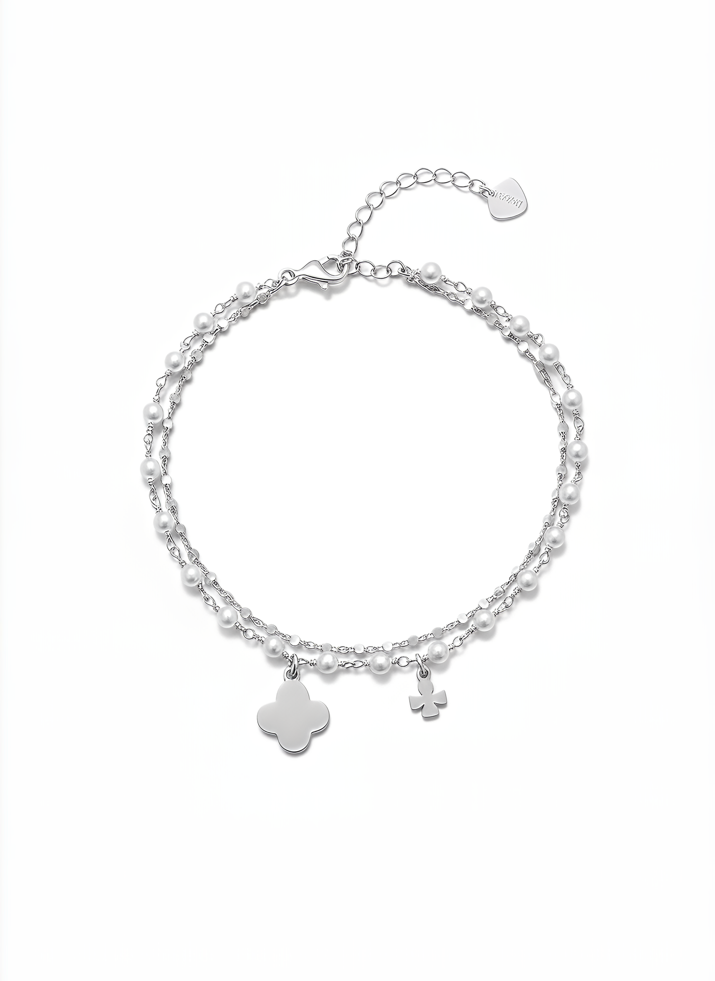 Bracciale VIBES a 2 Fili in Argento 925 Laminato in Oro 24KT con Perle