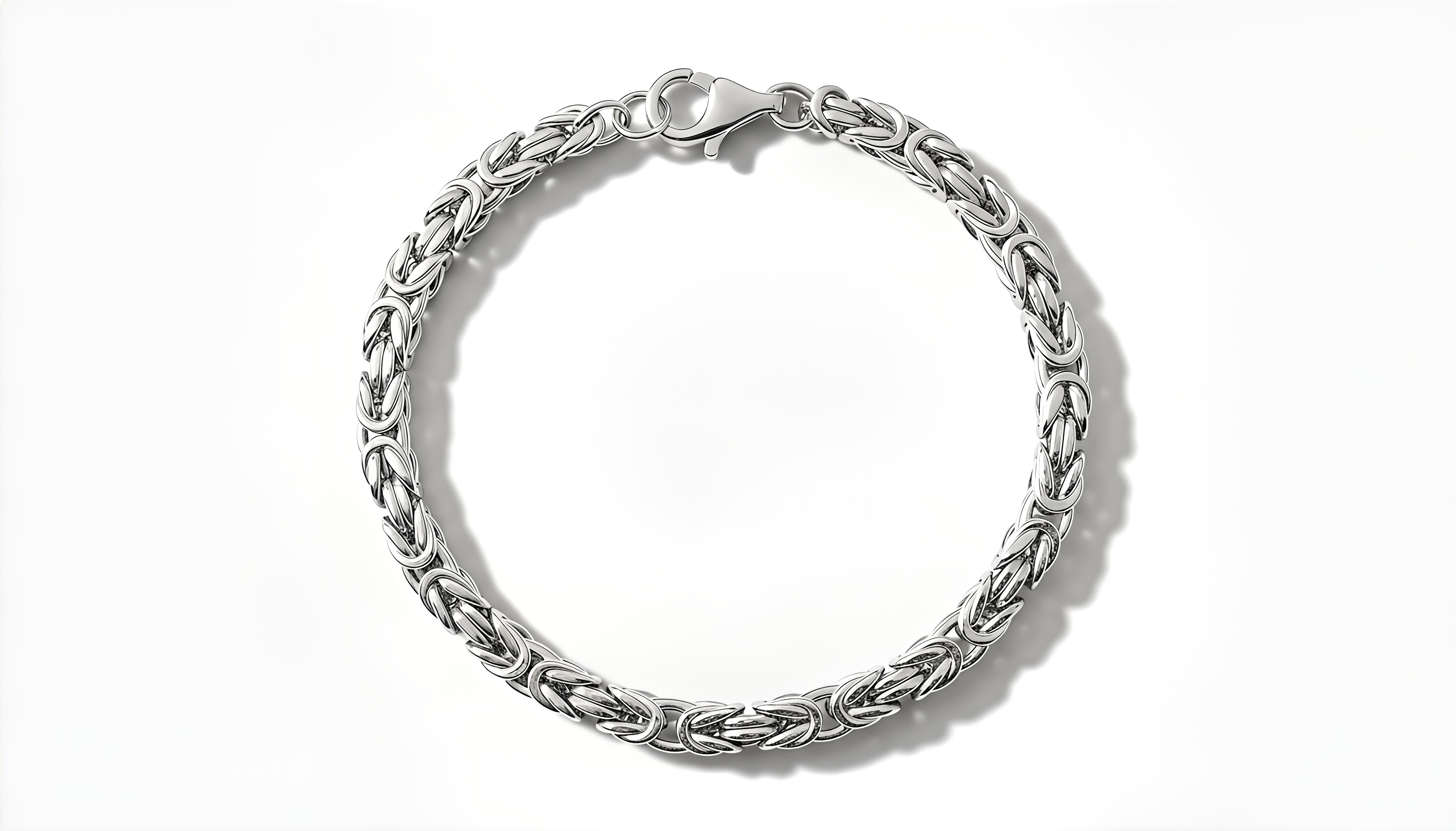 Bracciale a Maglia Bizantina Media Dubai Argento 925 Placcata Oro 24KT