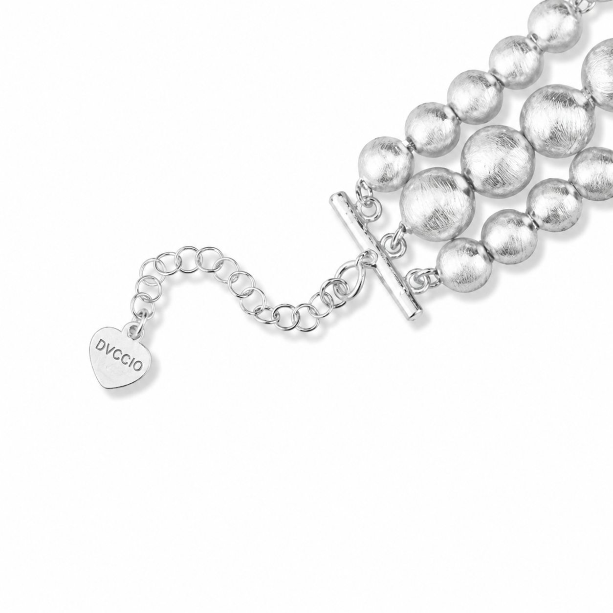 Bracciale SABA a 3 File Argento 925 Placcato Oro 24KT Sfere Setate