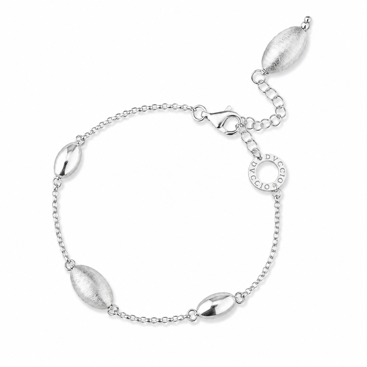Bracciale SABA Argento 925 Placcato Oro 24KT Sfere Setate Alternate