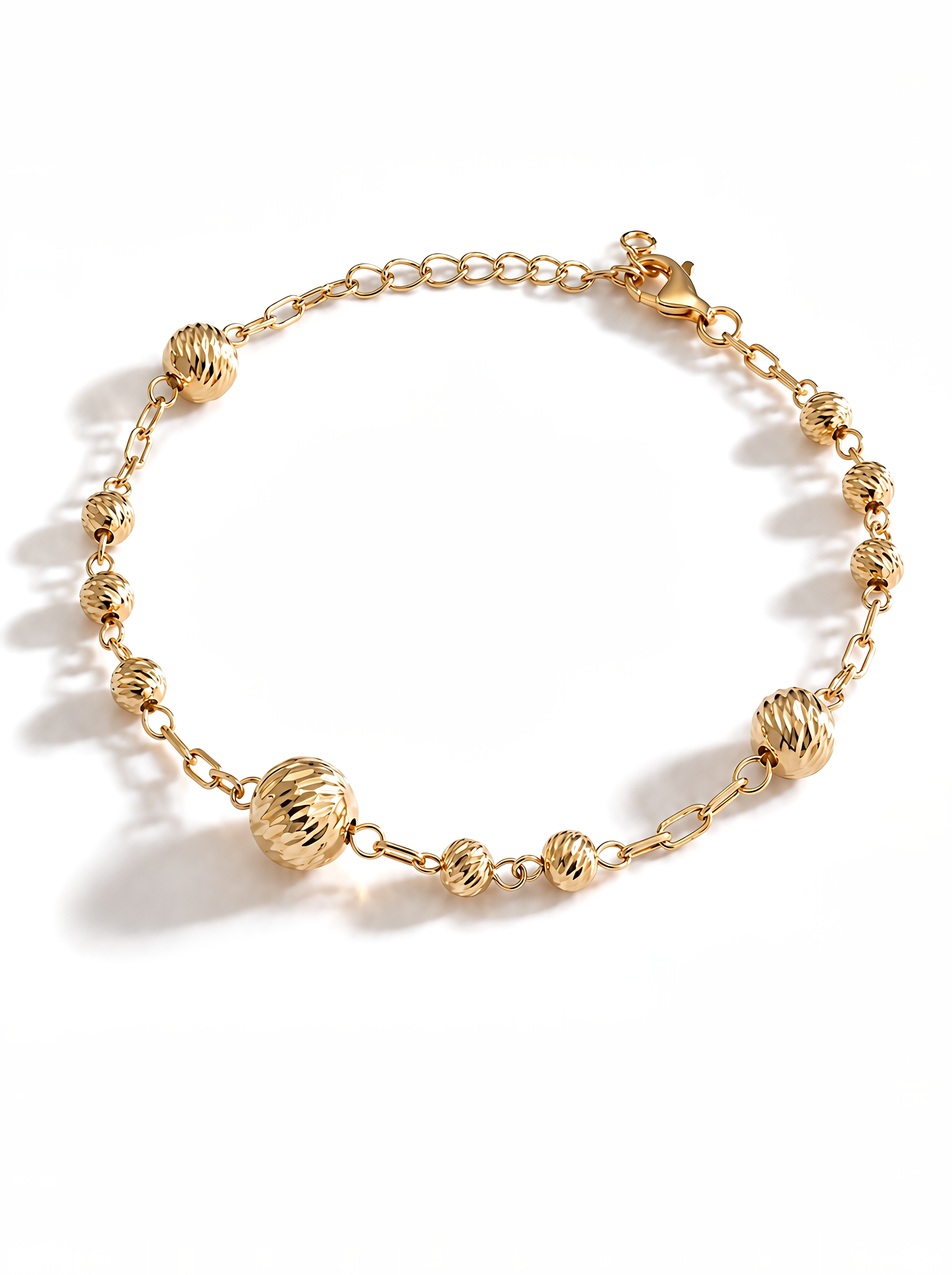 Bracciale a Sfere Diamantate Rewind Argento 925 Placcata Oro 24KT