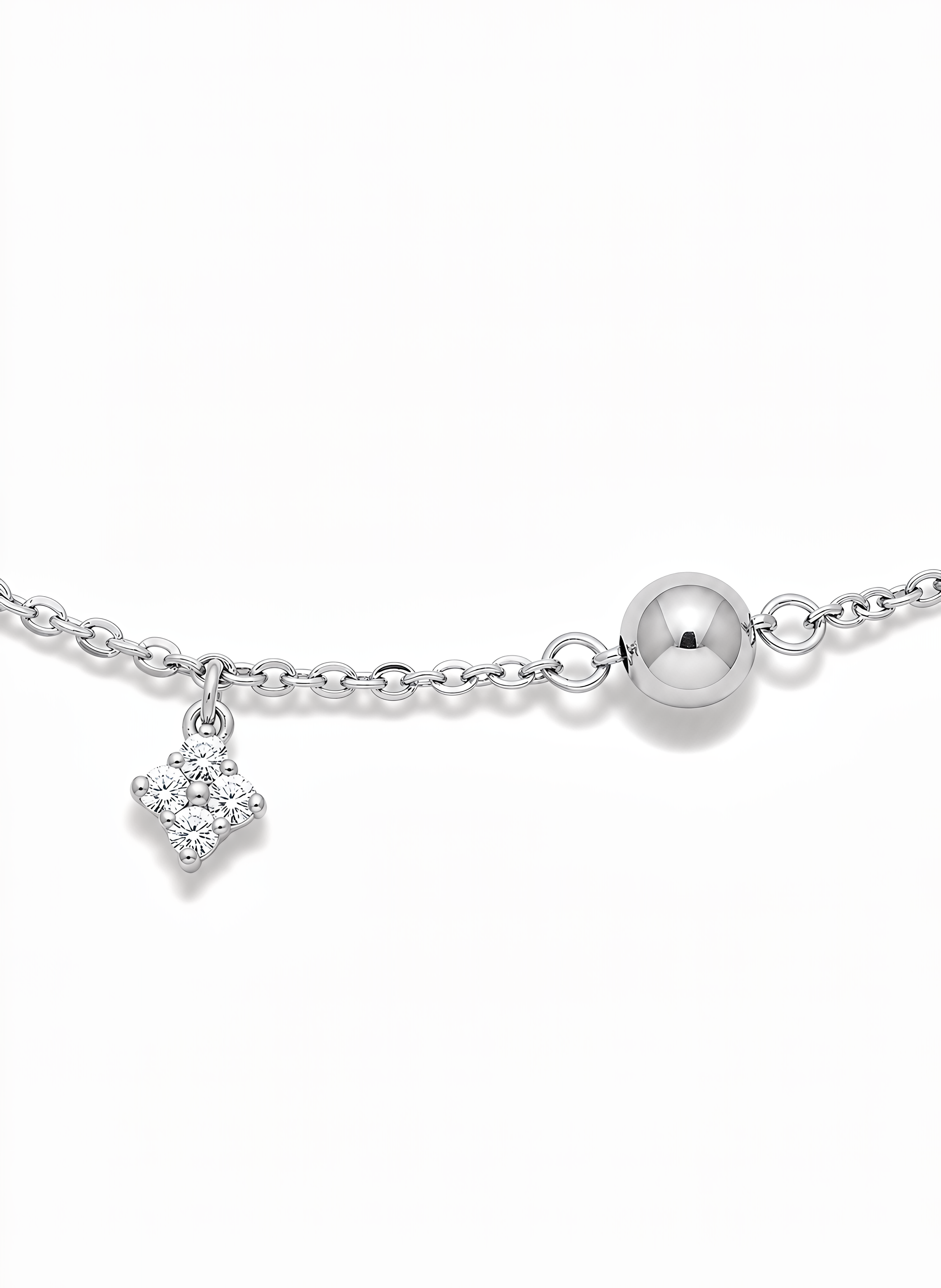 Collana Quadrifoglio con Cristalli e Sfere Chérie Argento 925 Placcata Oro 24KT