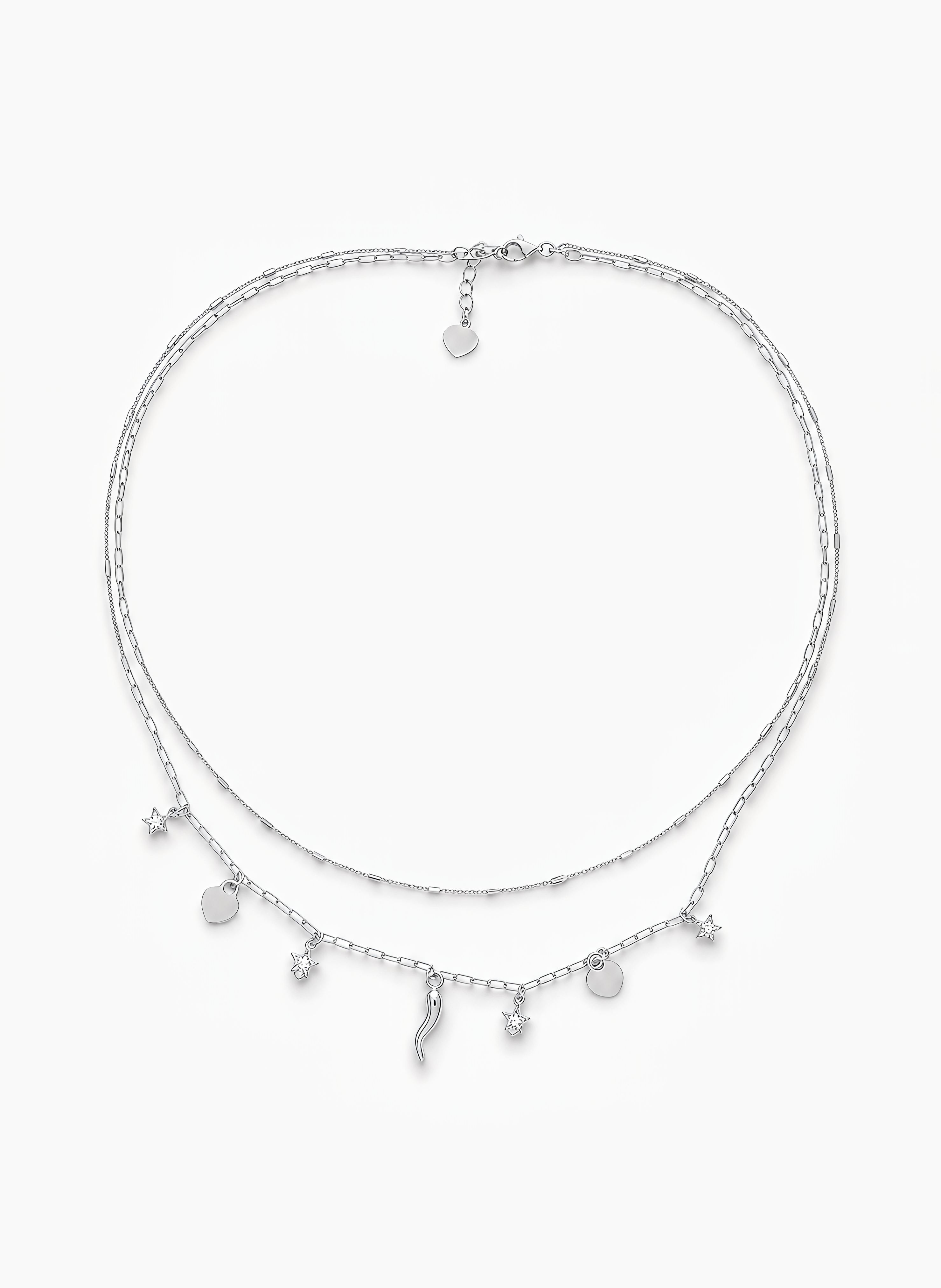Collana con Pendenti Chérie Argento 925 Placcata Oro 24KT