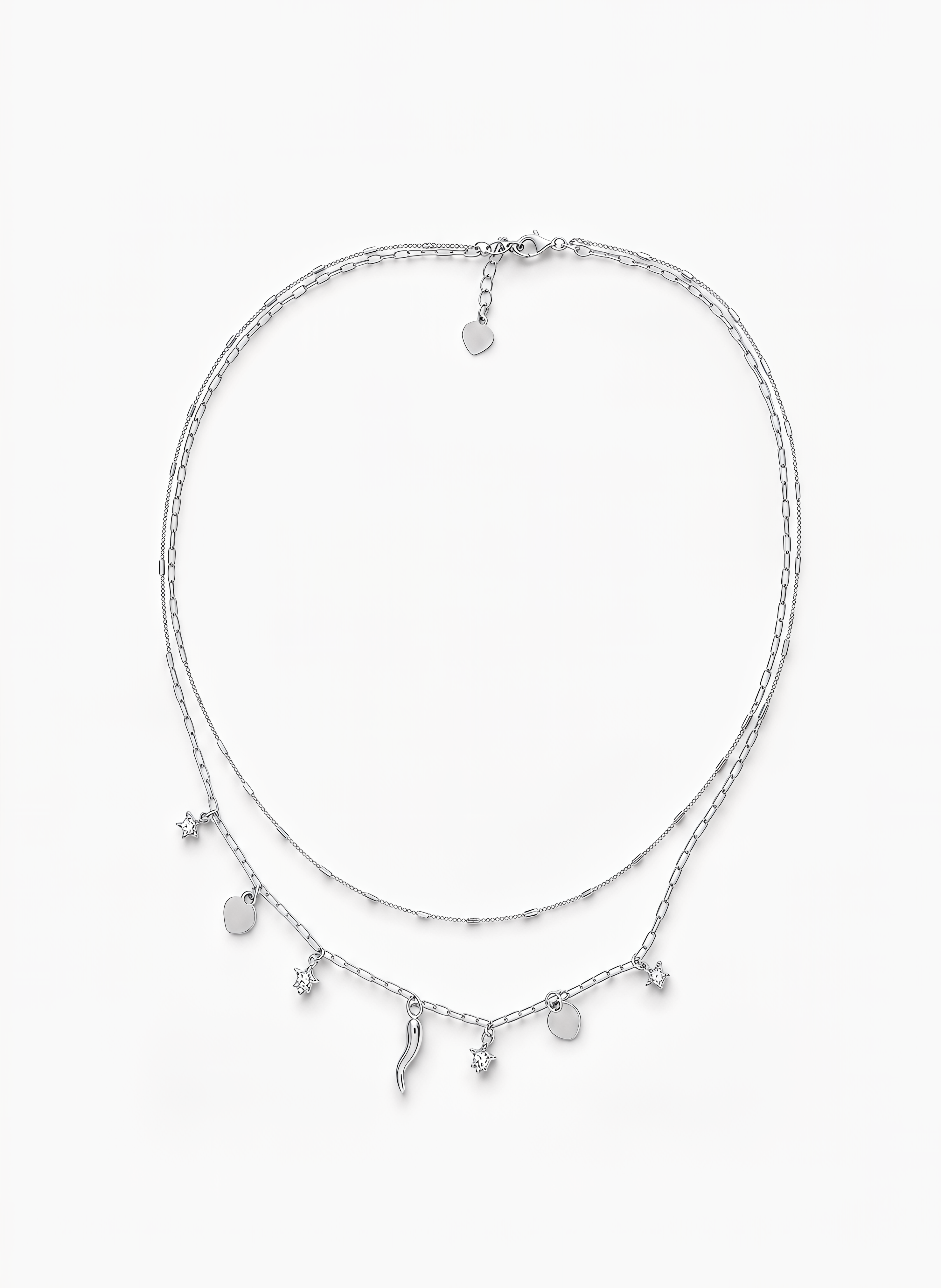 Collana con Pendenti Chérie Argento 925 Placcata Oro 24KT