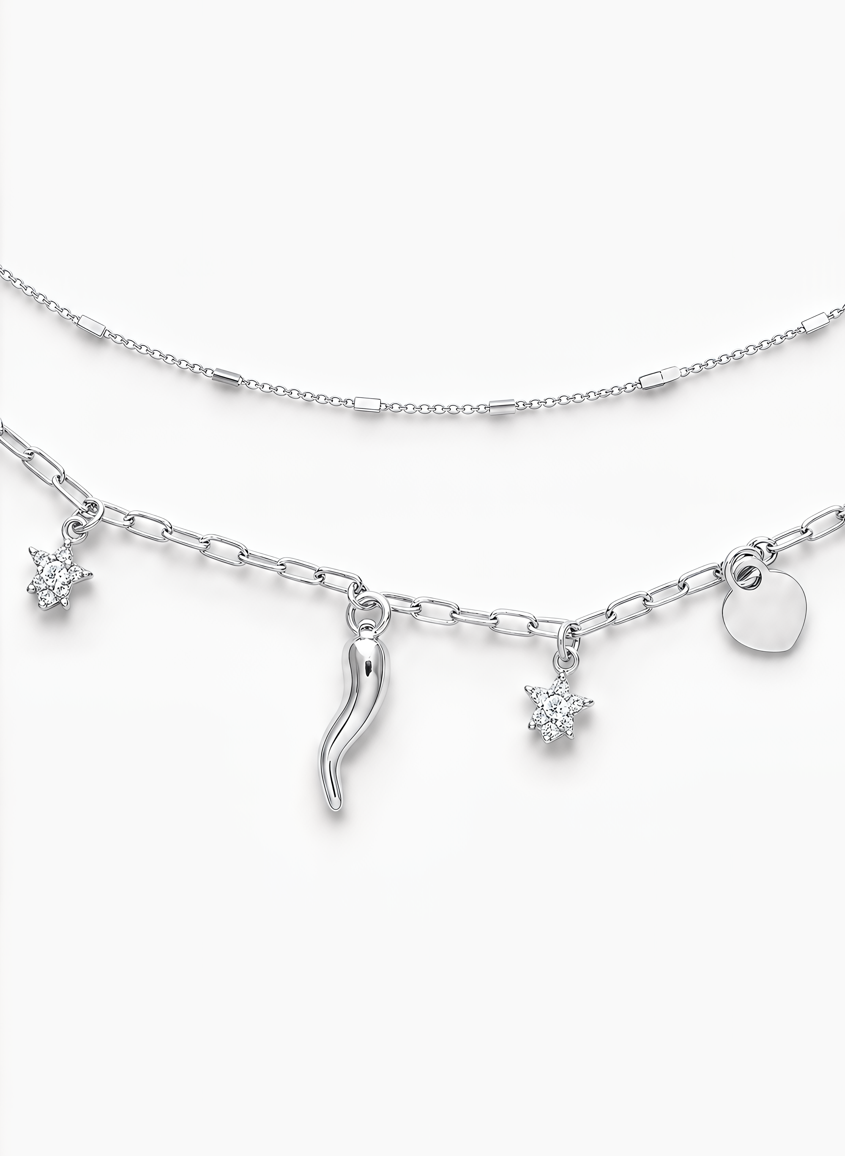 Collana con Pendenti Chérie Argento 925 Placcata Oro 24KT