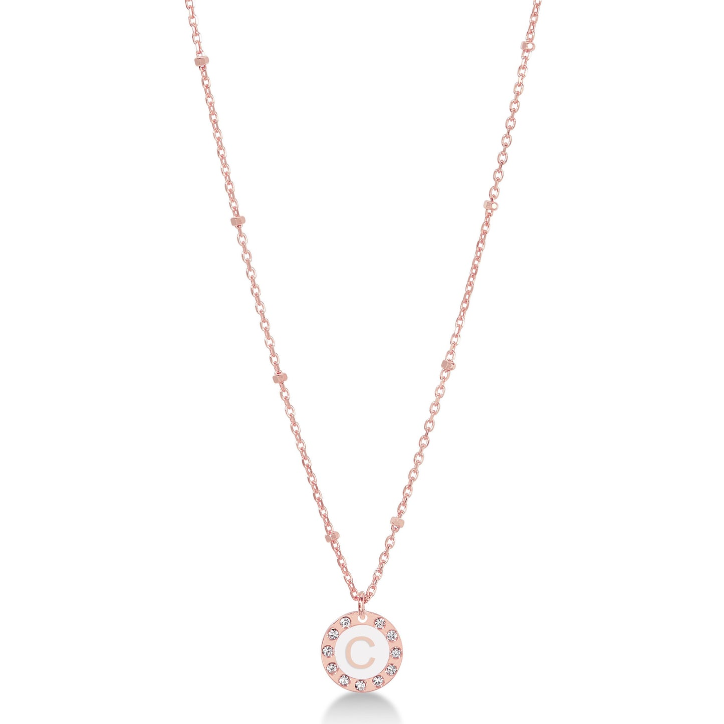 Collana 45 cm Dvccio rosa iniziale C