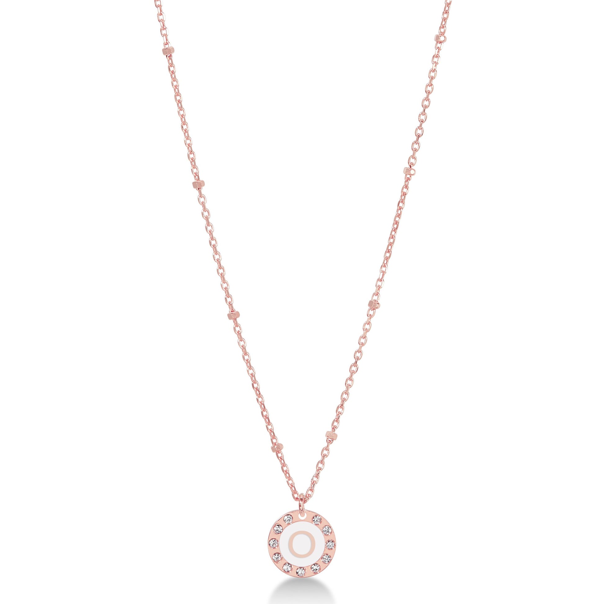 Collana 45 cm Dvccio rosa iniziale O