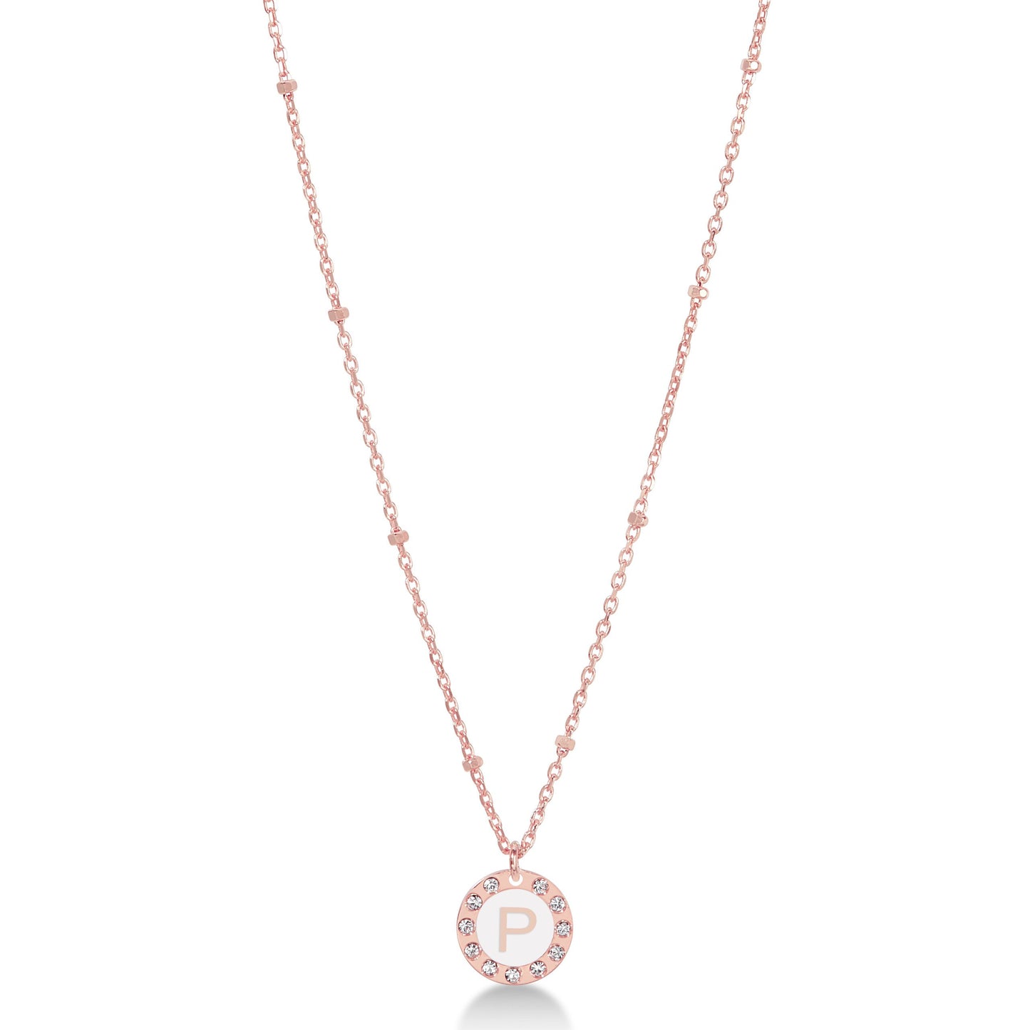 Collana 45 cm Dvccio rosa iniziale P