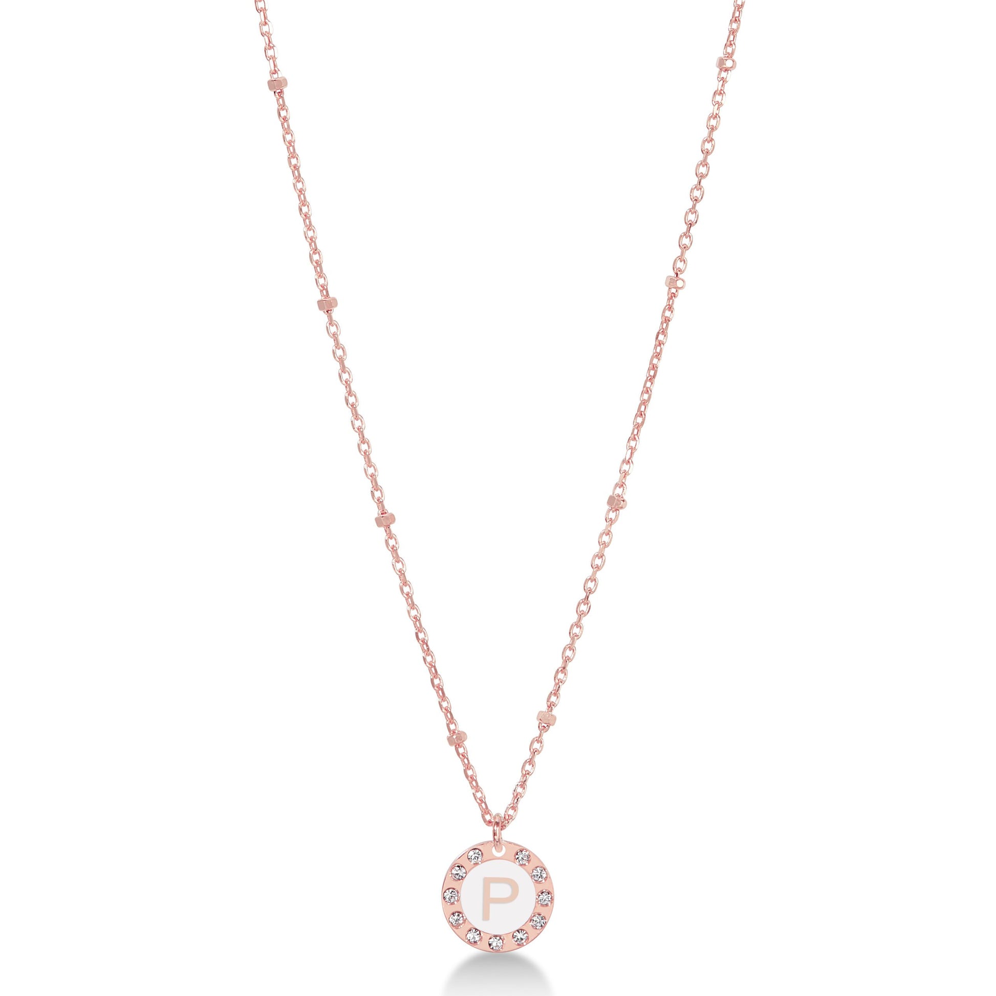 Collana 45 cm Dvccio rosa iniziale P