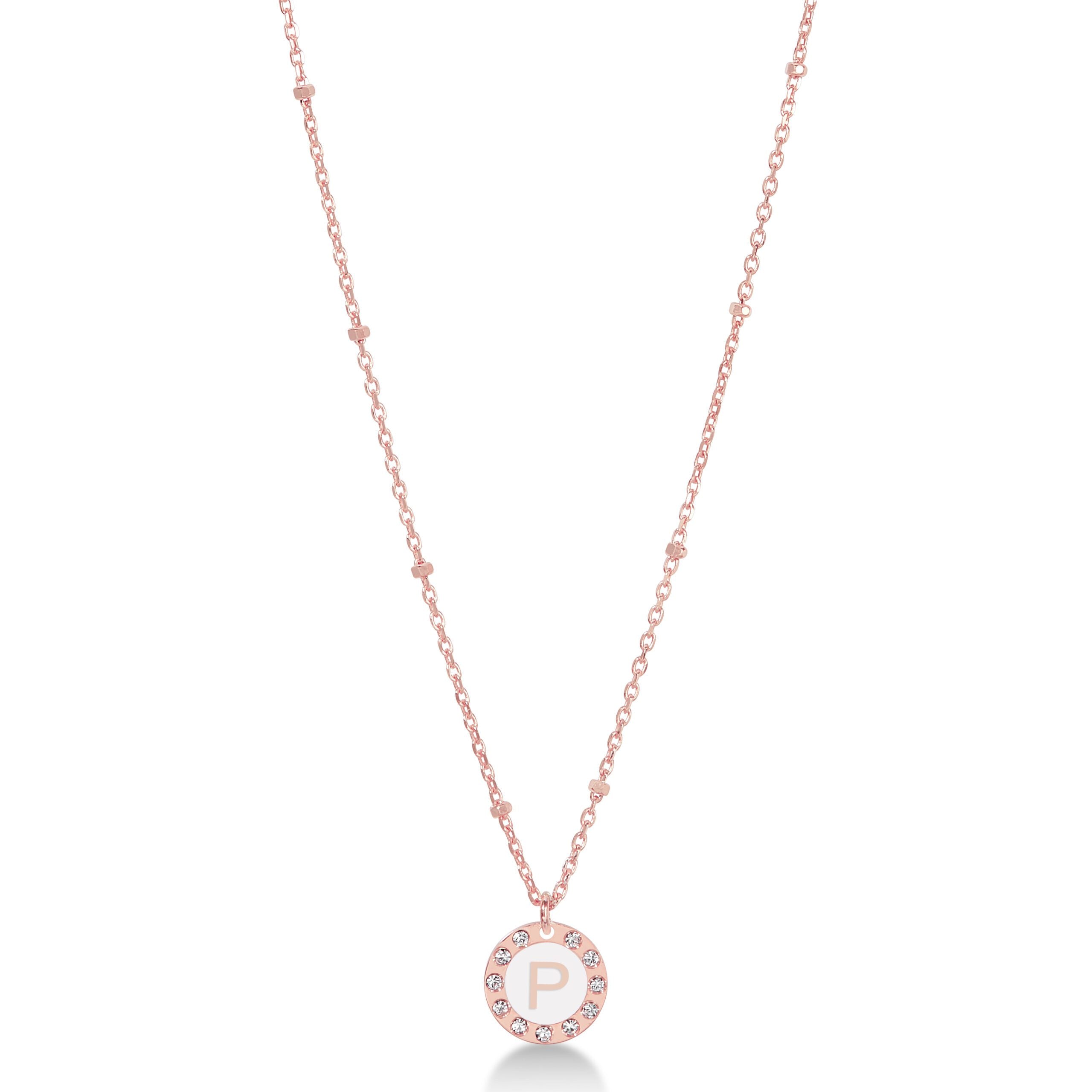 Collana 45 cm Dvccio rosa iniziale P
