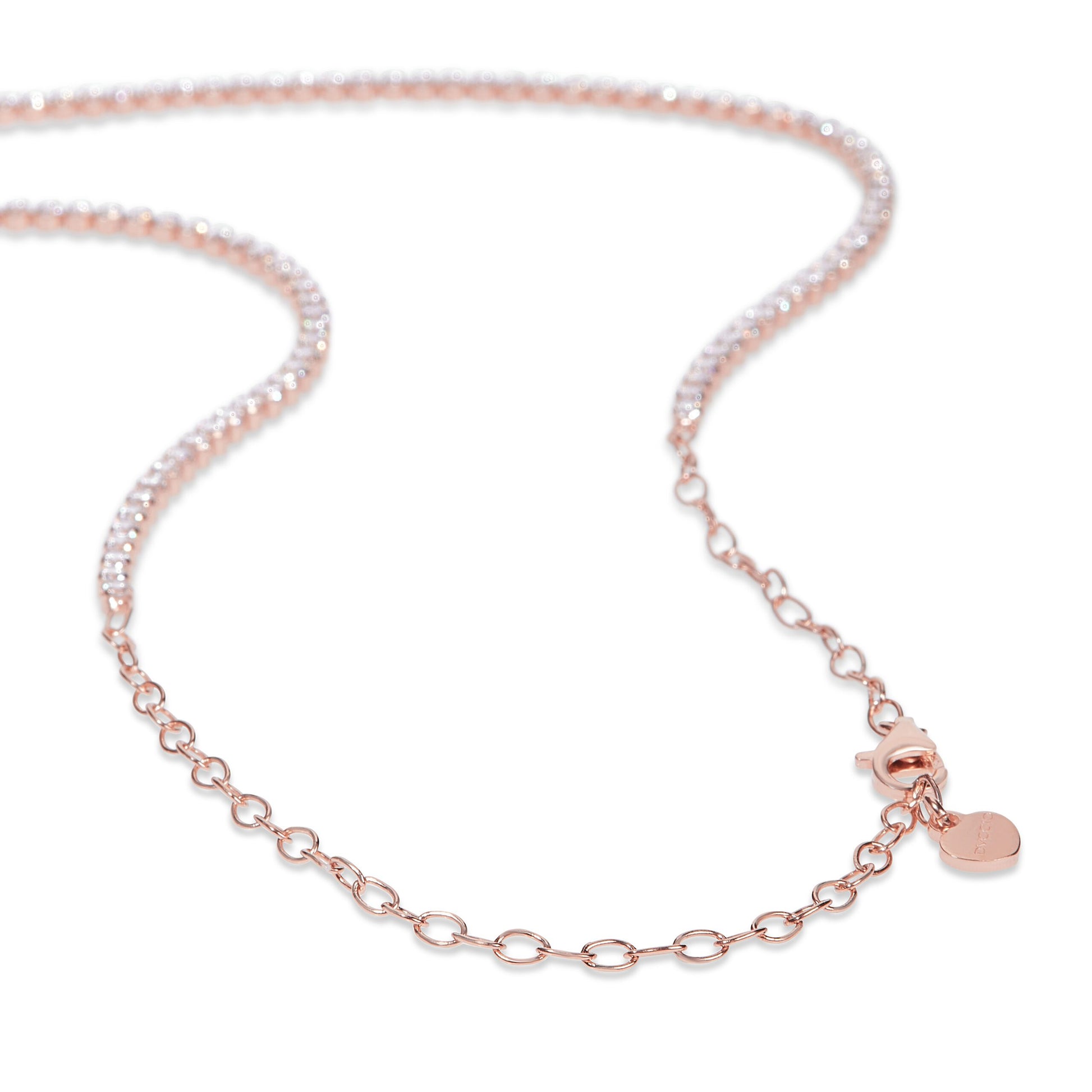 Collana tennis CHARLOTTE Rosa cuore iniziale_dettaglio 2
