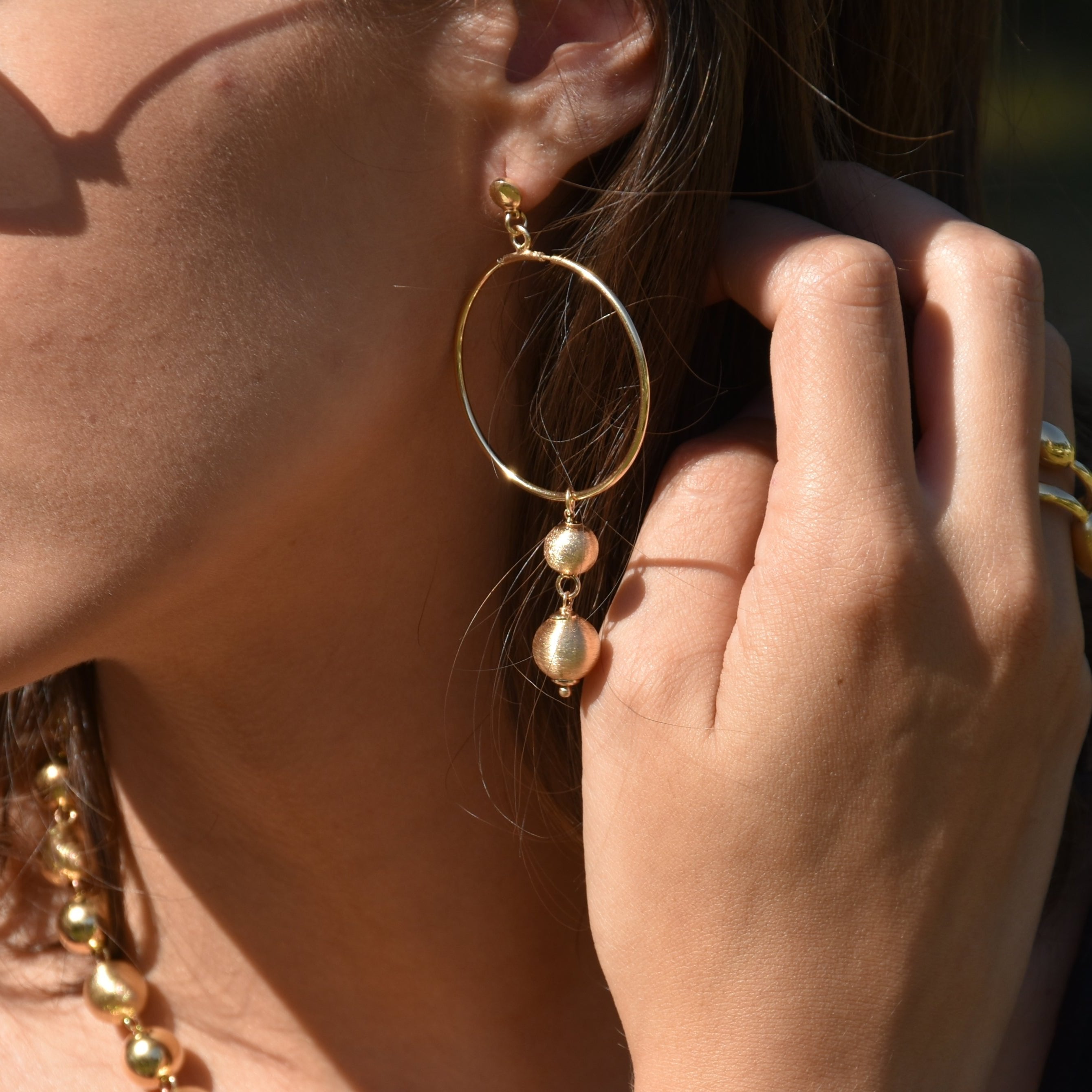 SABA Hoop Earrings in 925 Silver with 24KT Gold Plated Finish
