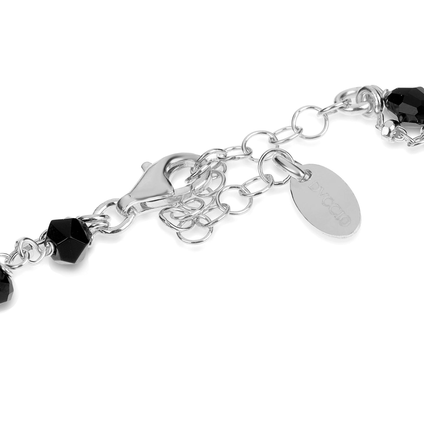 Dvccio Iris bracciale rodio nero lettera 03