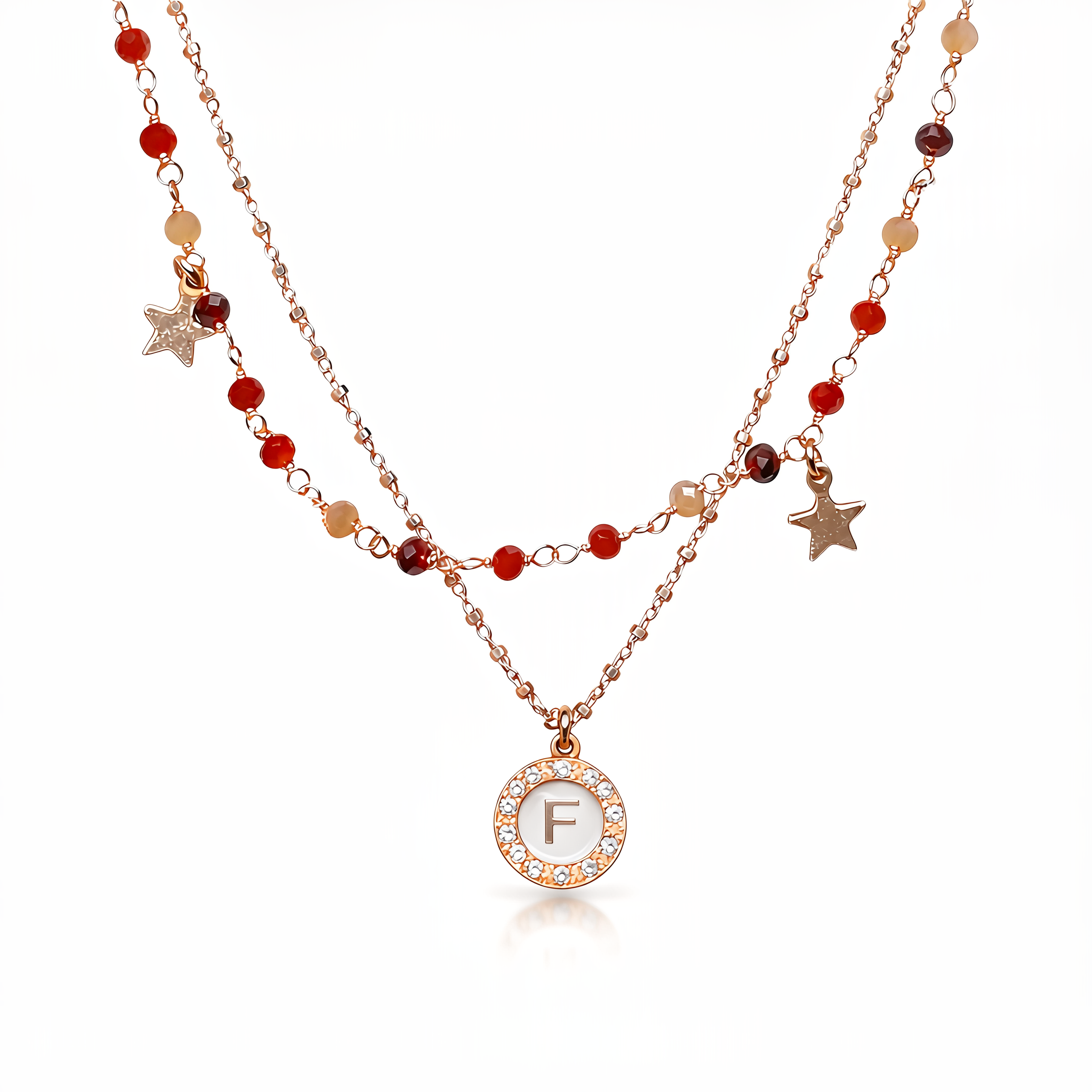 Girocollo in argento con pietre e stelle