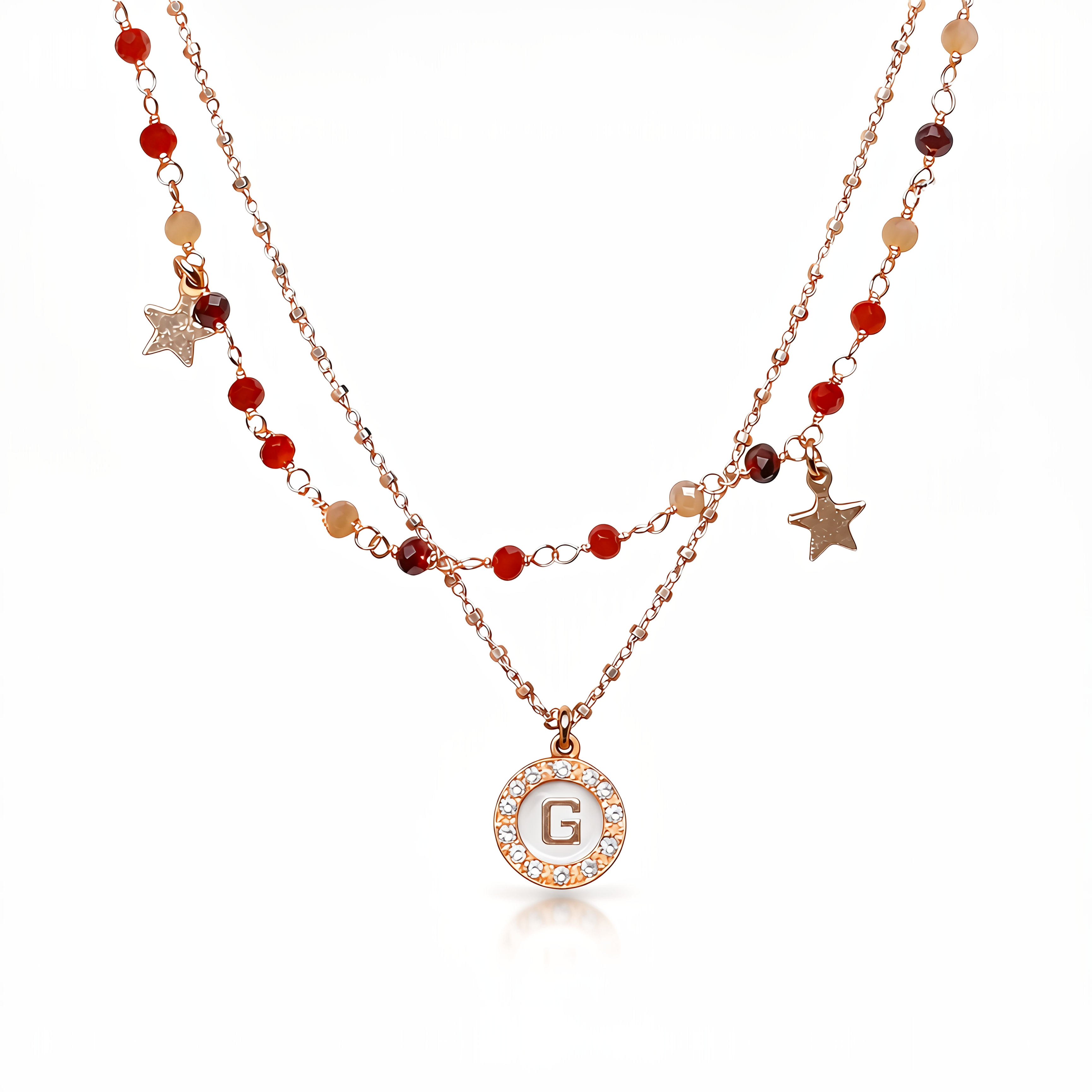 Girocollo in argento con pietre e stelle