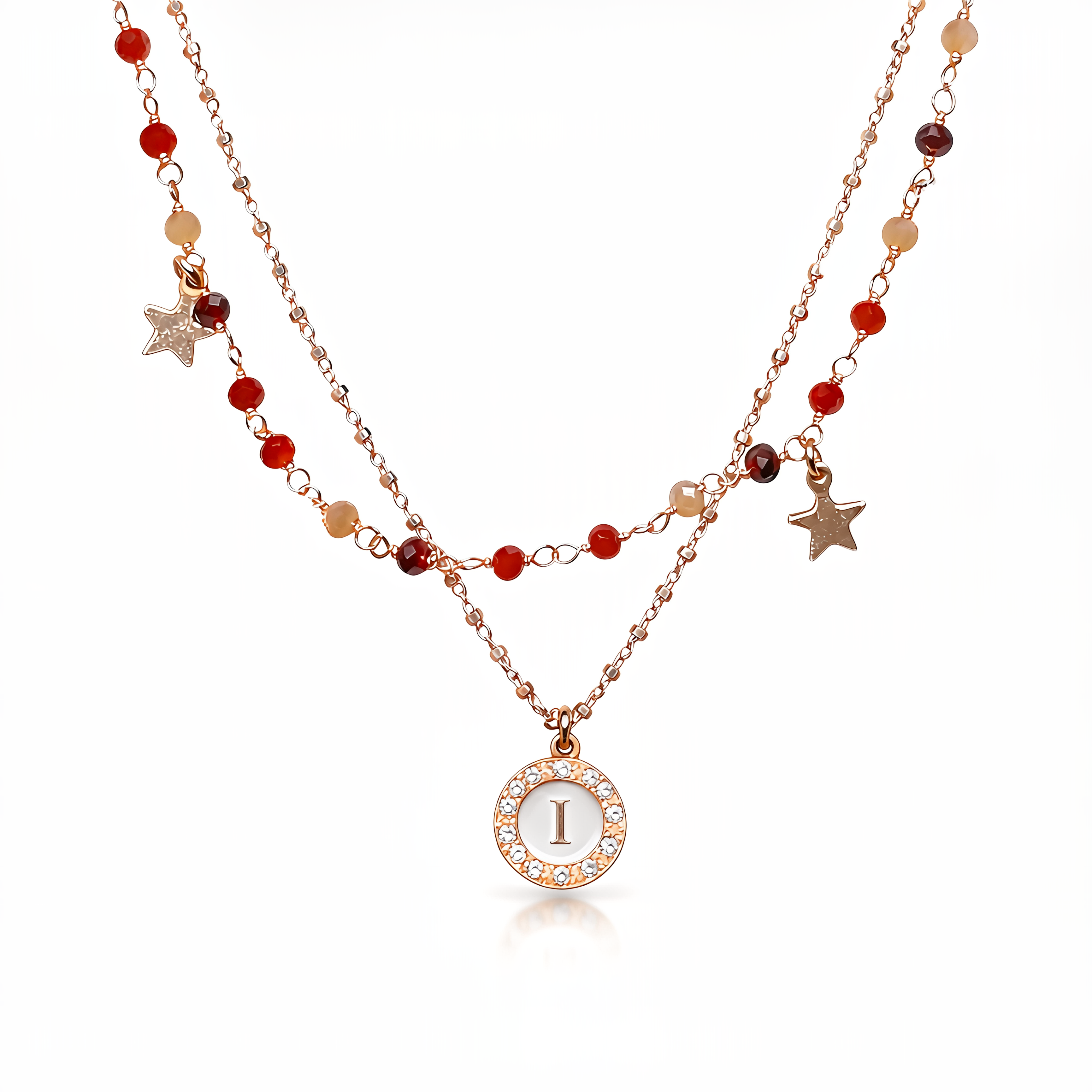 Girocollo in argento con pietre e stelle