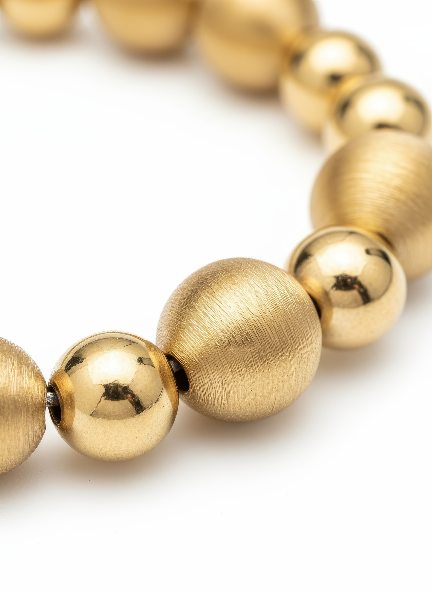 Bracciale SABA a 1 Filo in Argento 925 Laminato Oro 24KT con Sfere