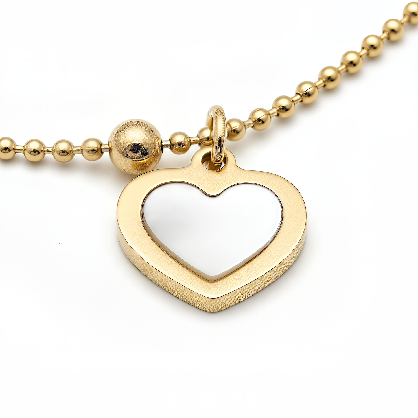 Bracciale Cuore VIBES in Argento 925 Laminato in Oro 24KT con perle