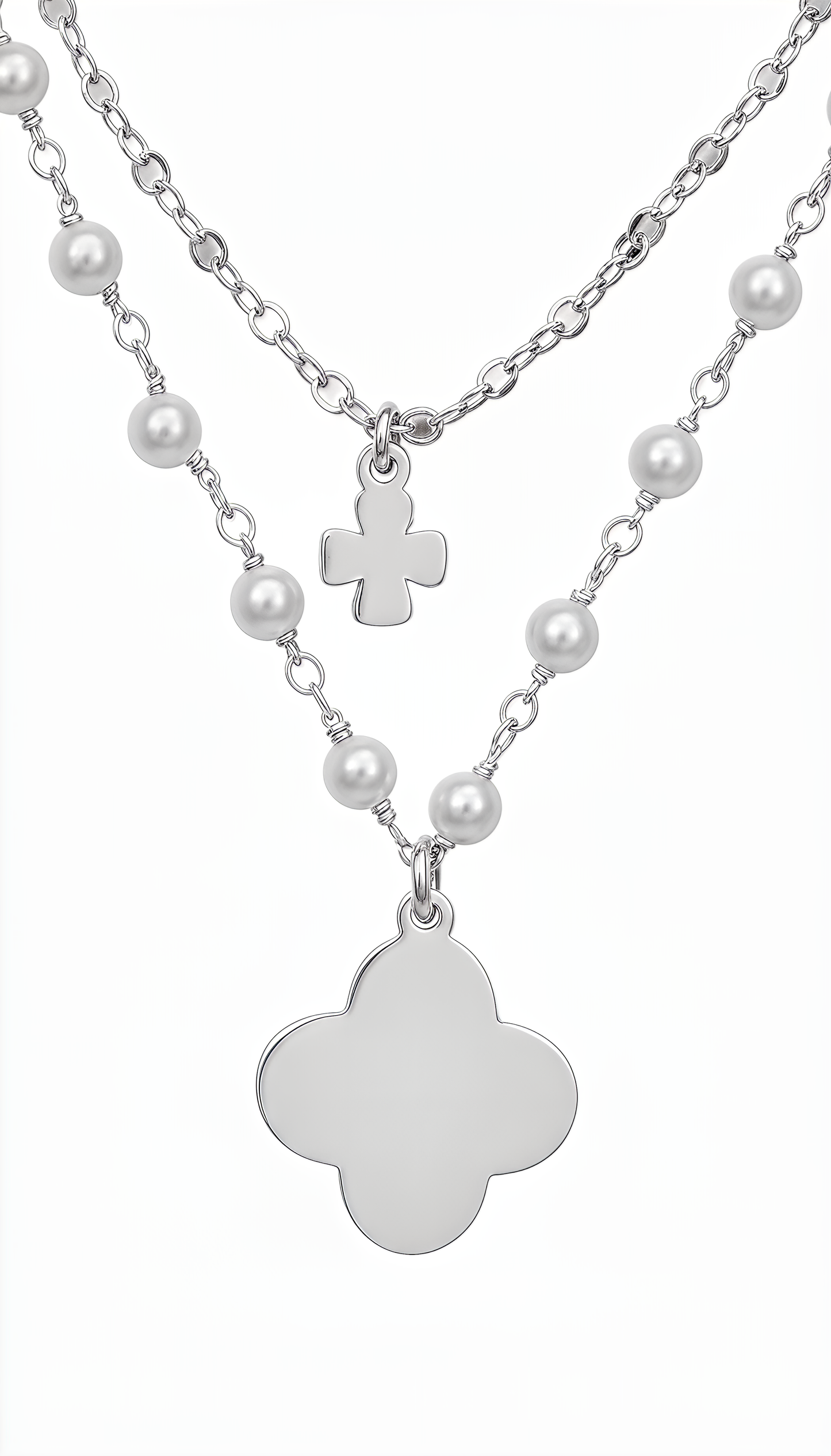 Collana Doppio Fiore Divina DVCCIO in Argento 925 Laminato Oro 24KT