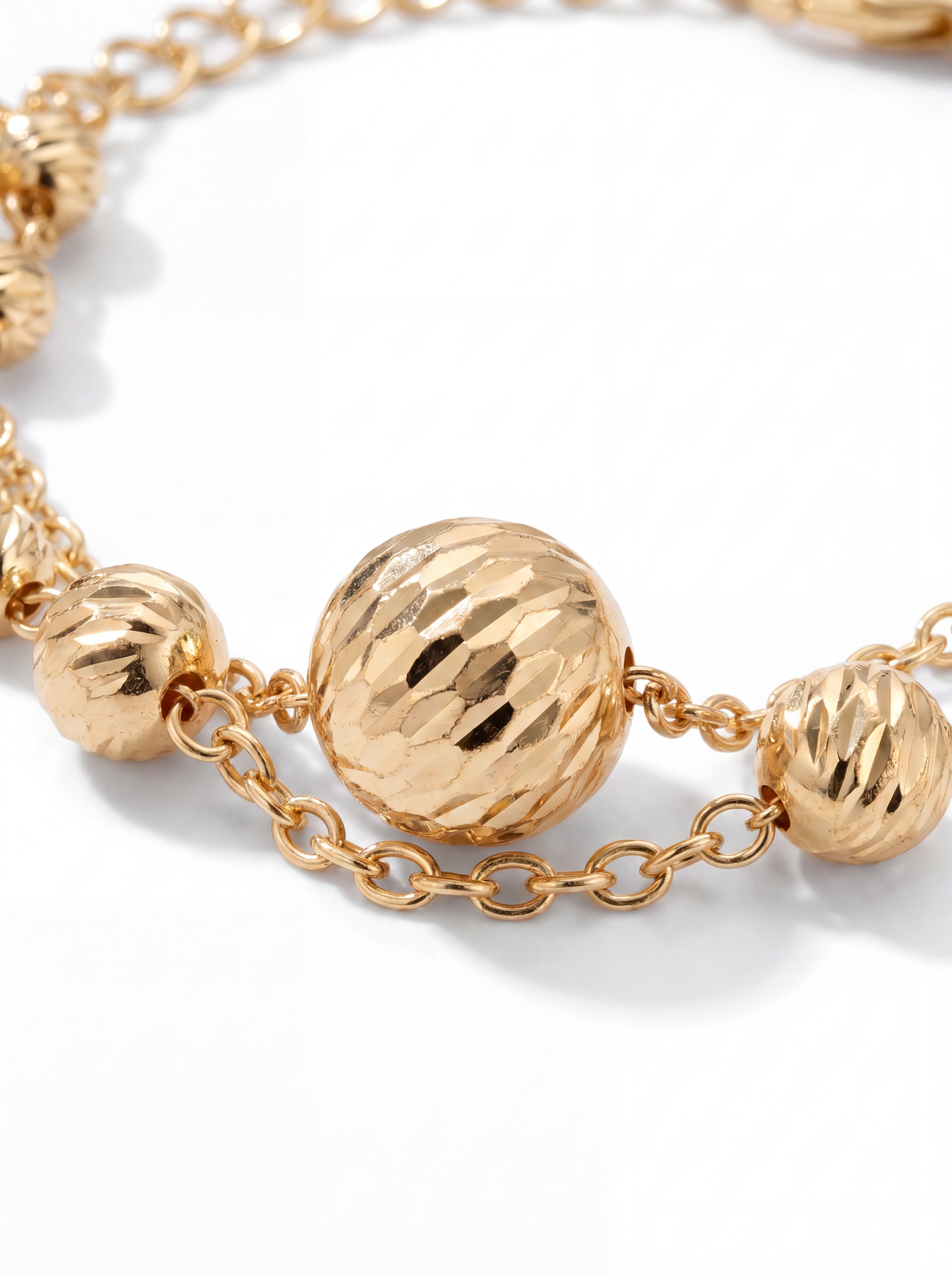 Bracciale a Sfere Diamantate Rewind Argento 925 Placcata Oro 24KT